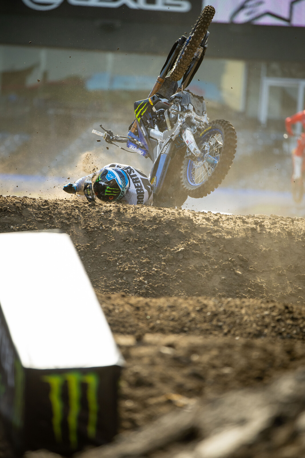 Stilez Robertson had a crash early this afternoon in practice.