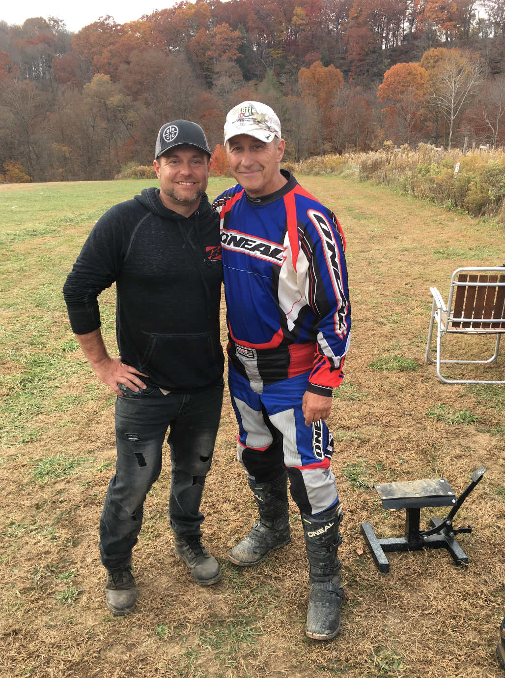 Creekside Motocross owner Dave Eisaman and Mike Kendra in November 2020. Same gear!