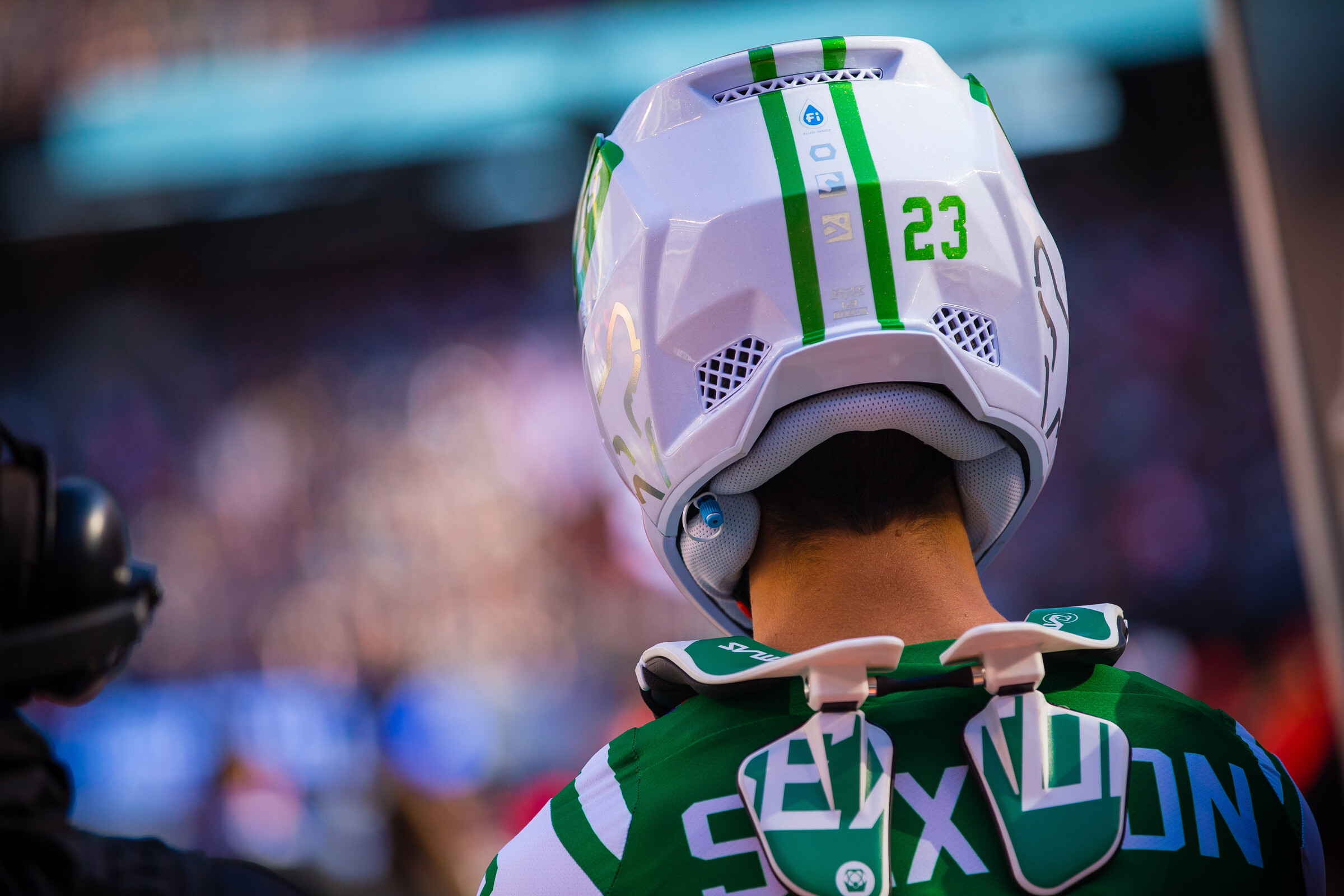 Chase Sexton's New York Jets themed gear for the 2019 East Rutherford Supercross in MetLife Stadium.