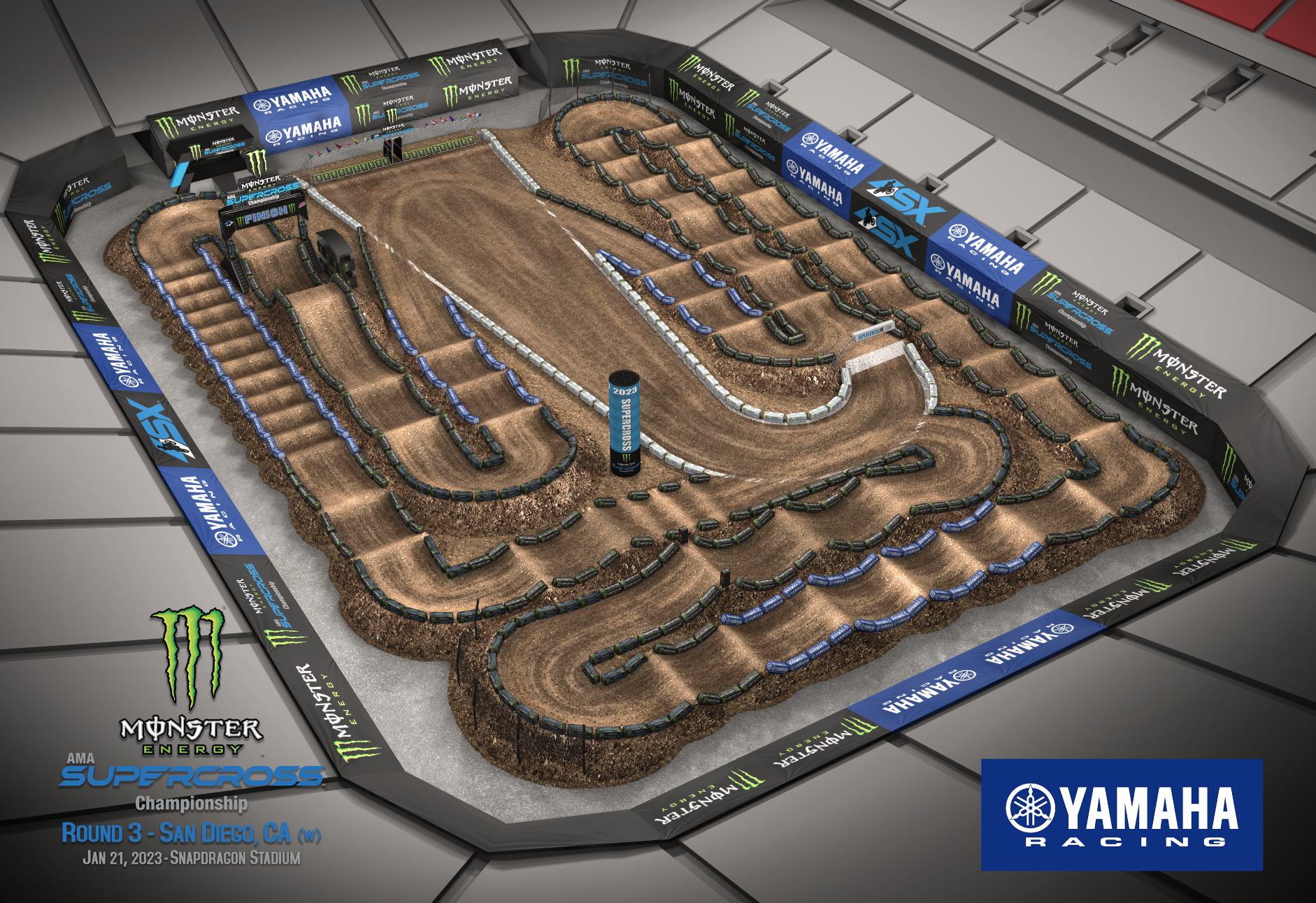 The 2023 San Diego Supercross layout.