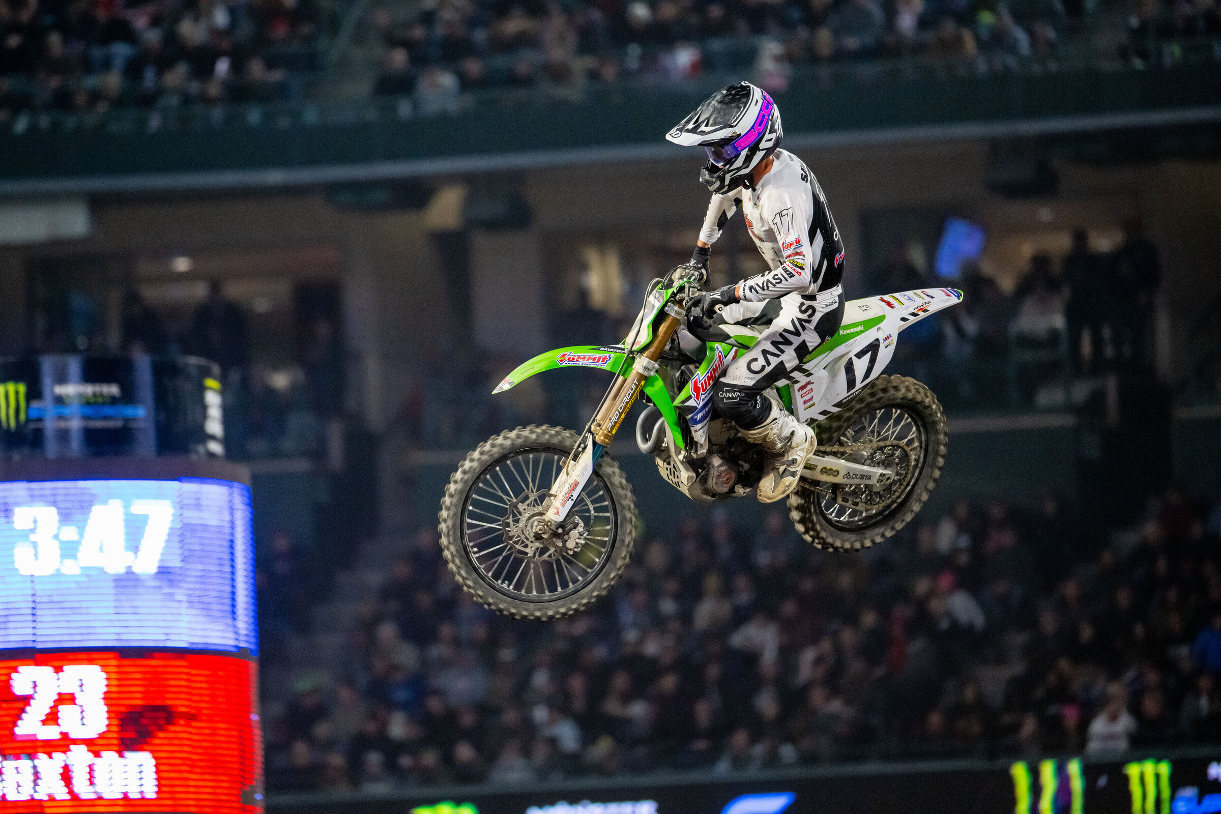 Joey Savatgy has gone 10-10-10 the first three rounds of Monster Energy Supercross. 