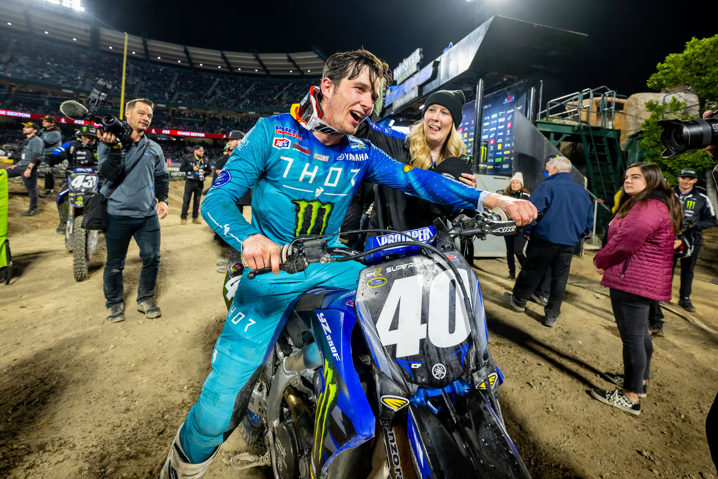 Stilez Robertson earned his third career 250SX podium at the 2023 Anaheim 2 Supercross. His previous two 250SX podiums came at Daytona International Speedway.