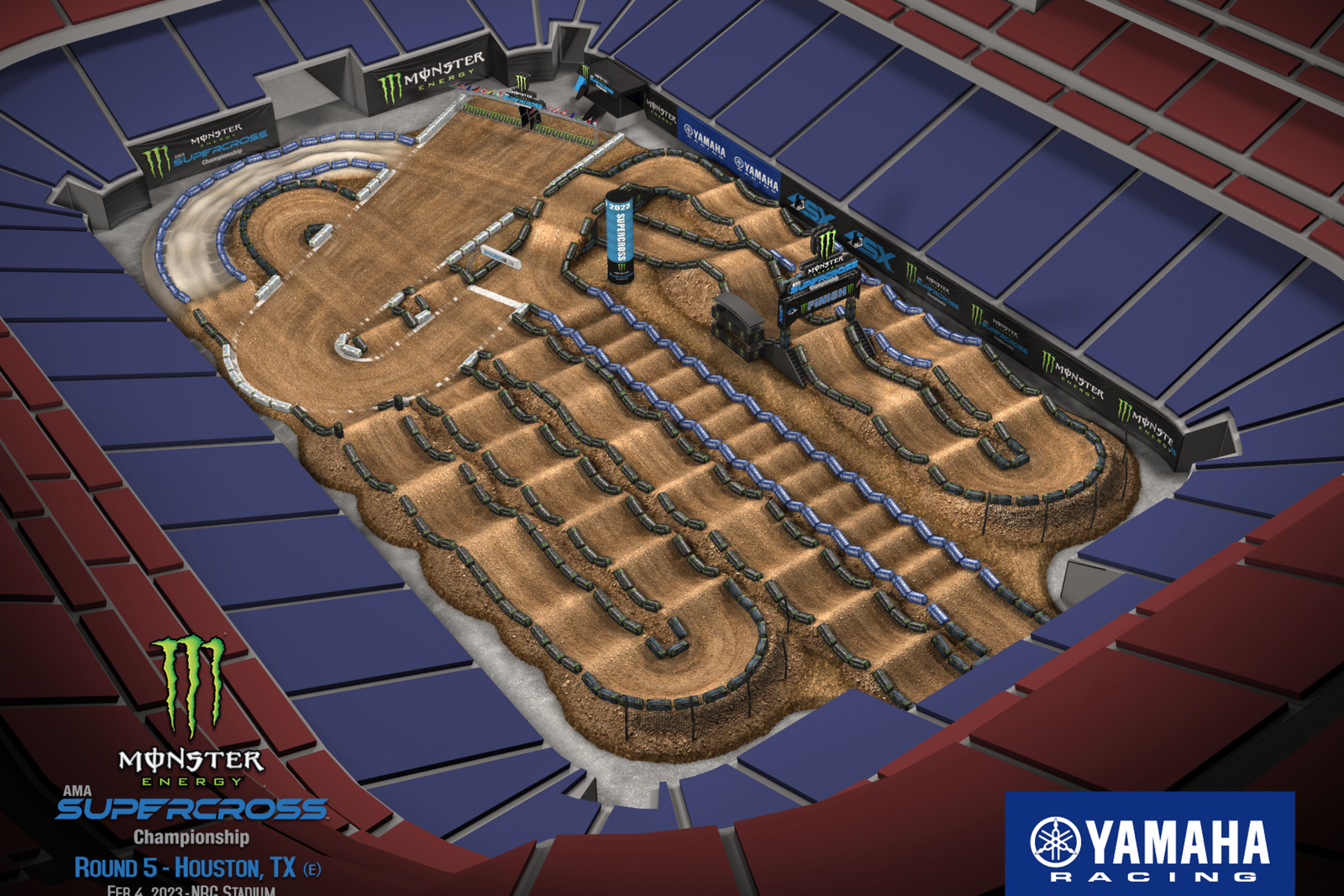 Map Racers 2023 Houston Supercross Animated Track Map - Racer X
