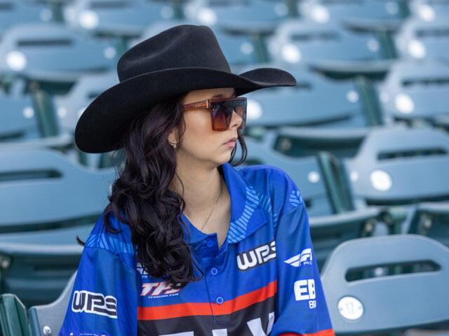 Emily Riker looks ready for honky-tonk supercross.