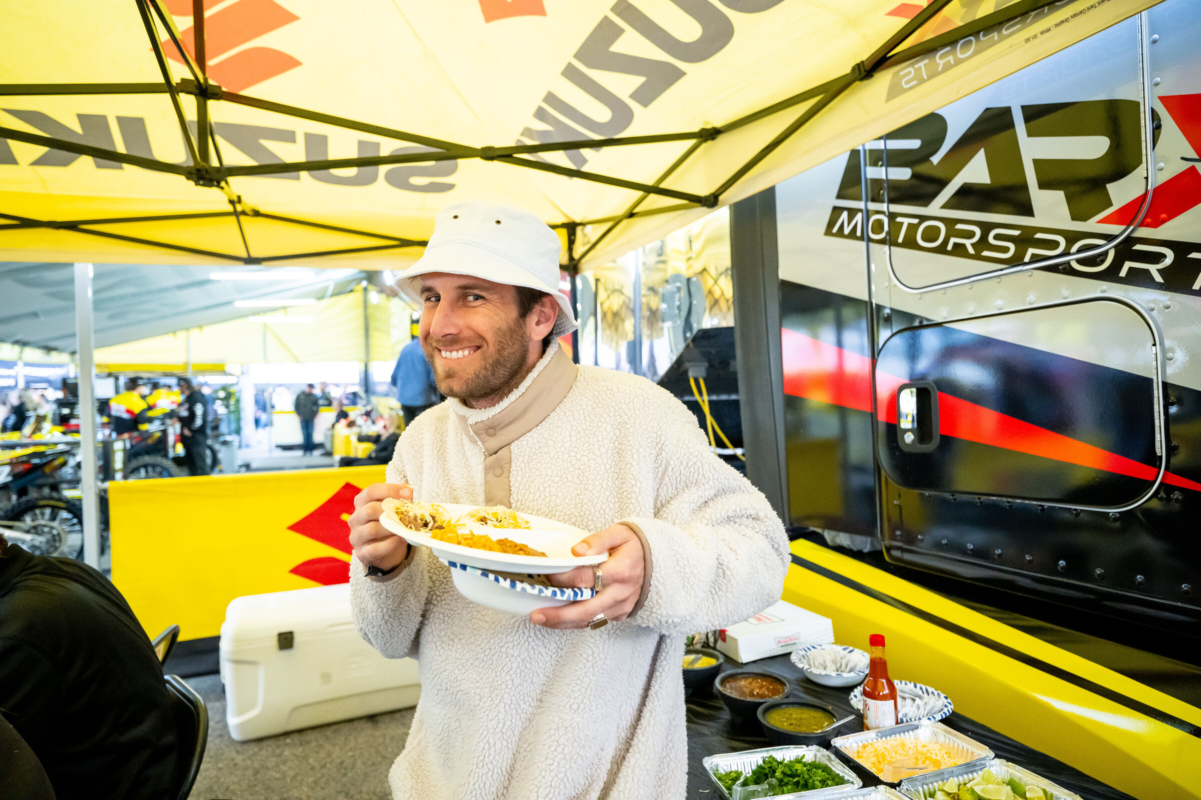 Chris Buchanan eating at Suzuki.