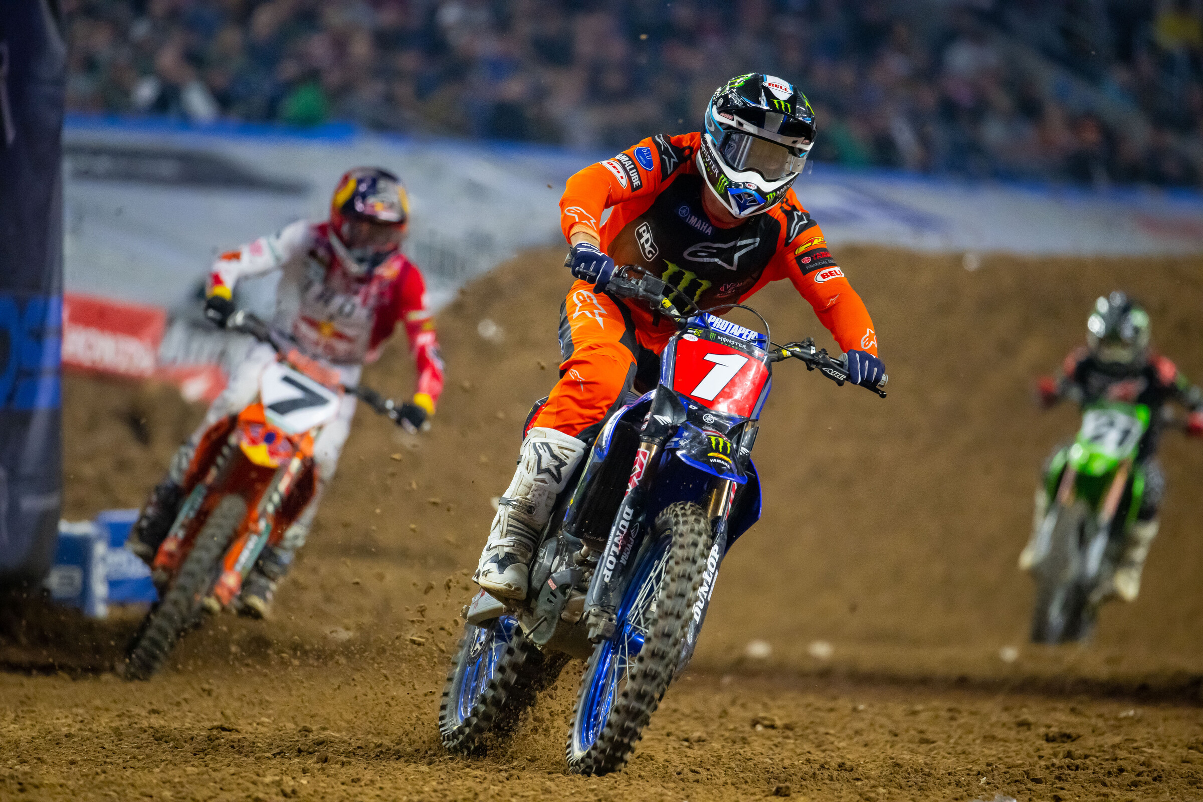 Tomac ahead of Aaron Plessinger and Jason Anderson.