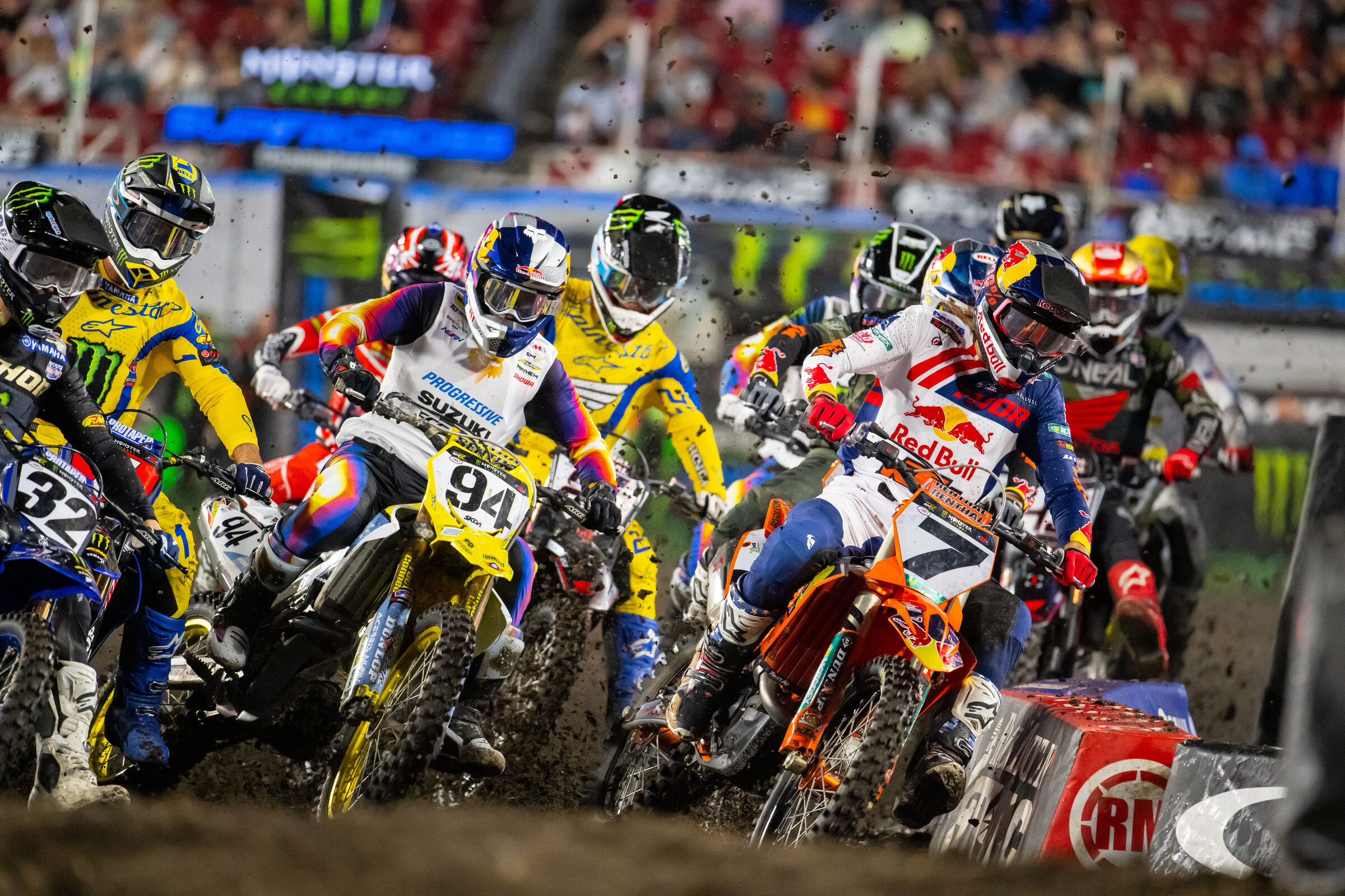 ...and into the first turn.