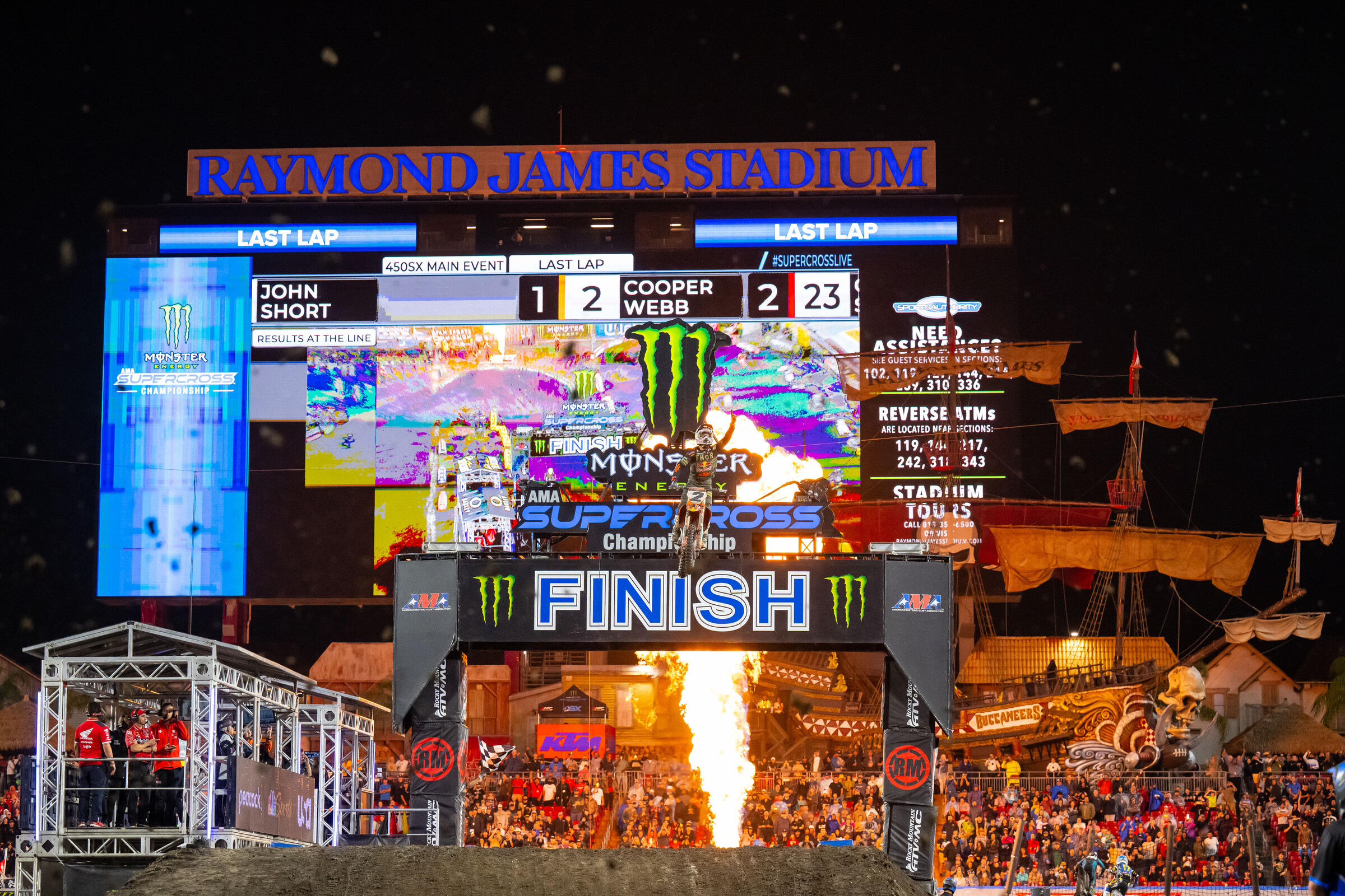Cooper Webb claims the 450SX main event win. It was his 20th career 450SX main event win.
