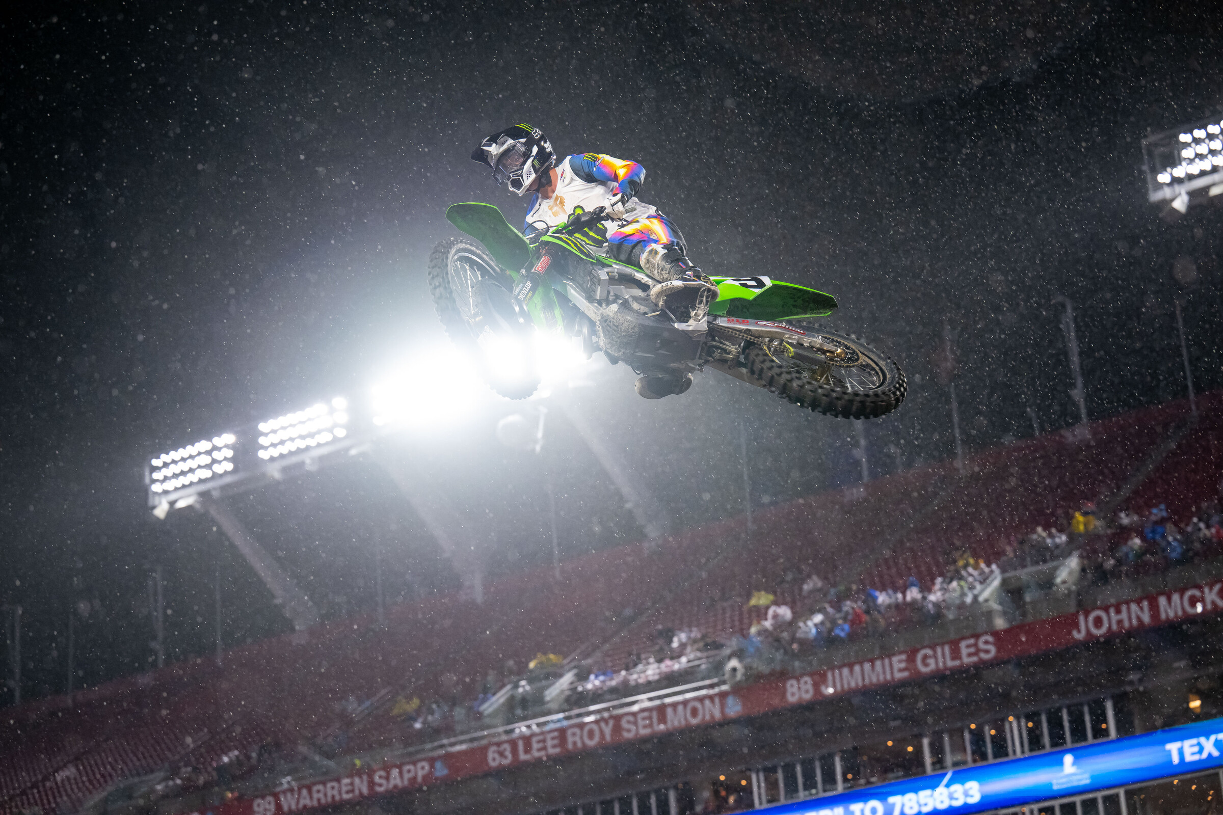 Adam Cianciarulo finished 12th after crashing twice in the whoops in the 450SX main event.