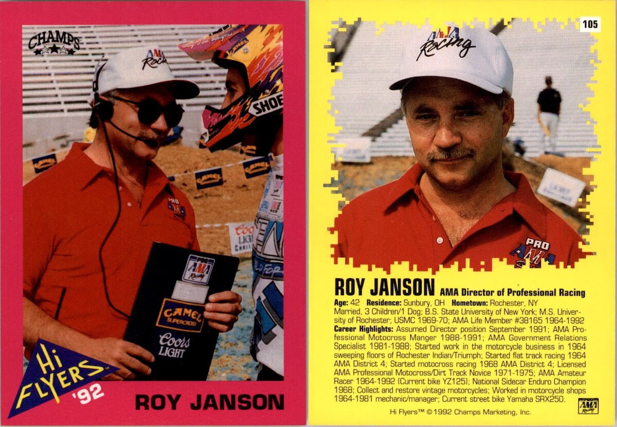 Janson's significance within the sport was recognized in the early '90s with a 