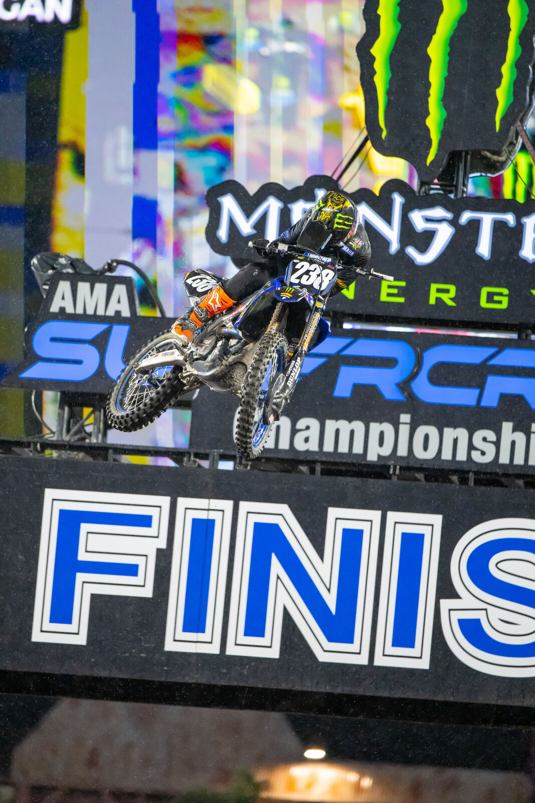 A simple celebratory fist pump for Haiden Deegan after his heat win. 