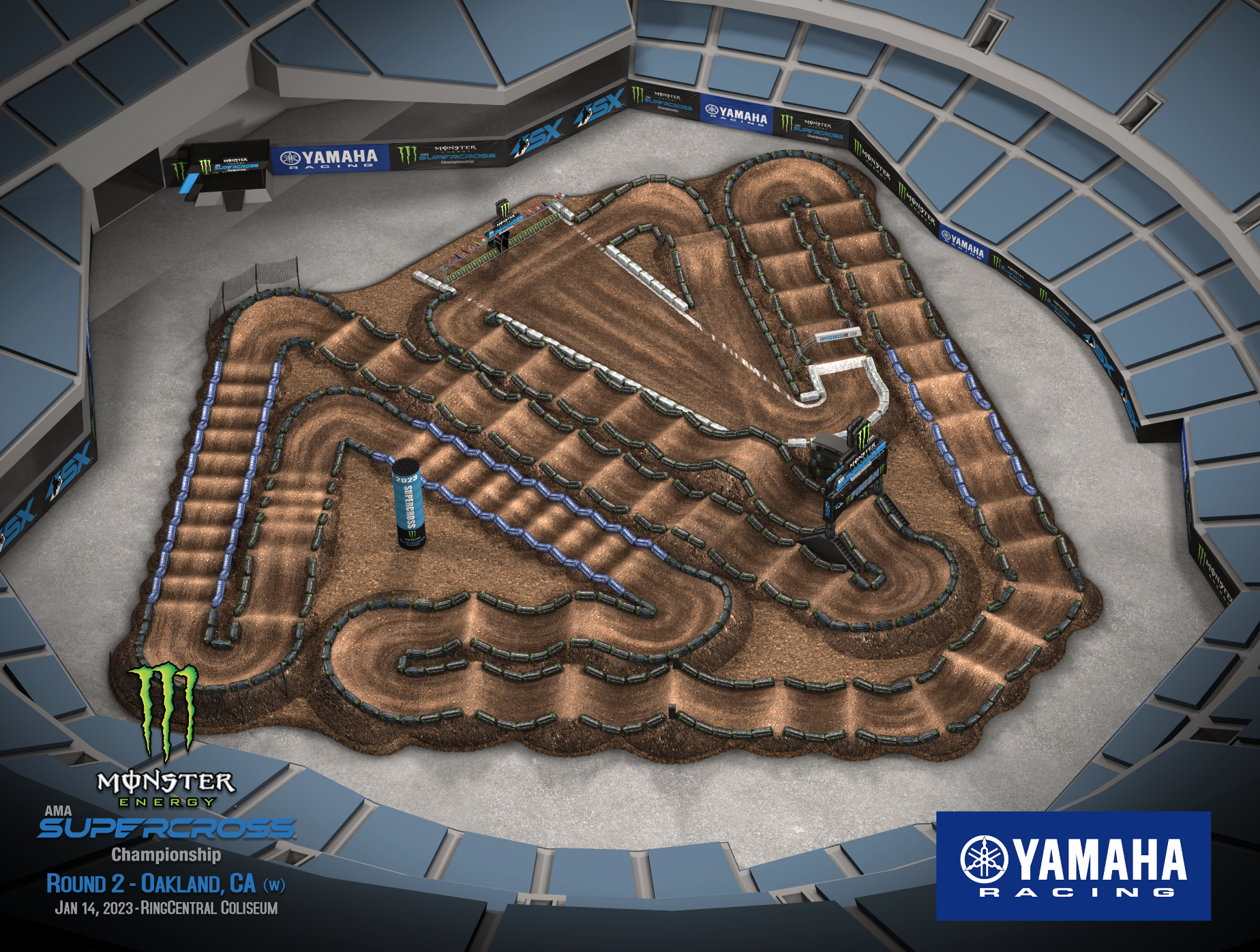The Oakland Supercross track layout.
