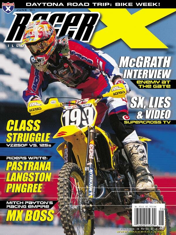 Travis Pastrana on the June 2001 cover of Racer X Illustrated.