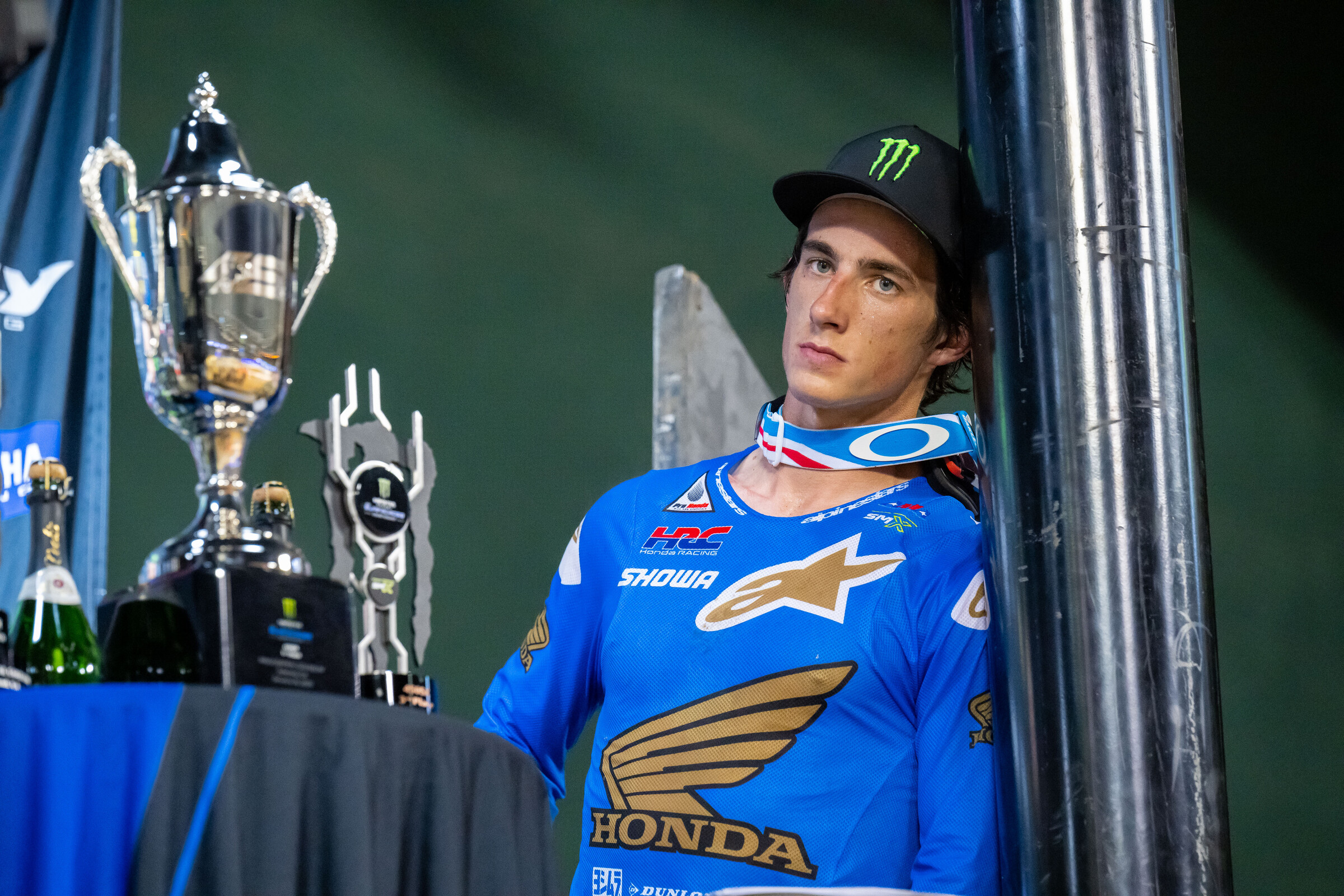 This man is not pumped on finishing third place.