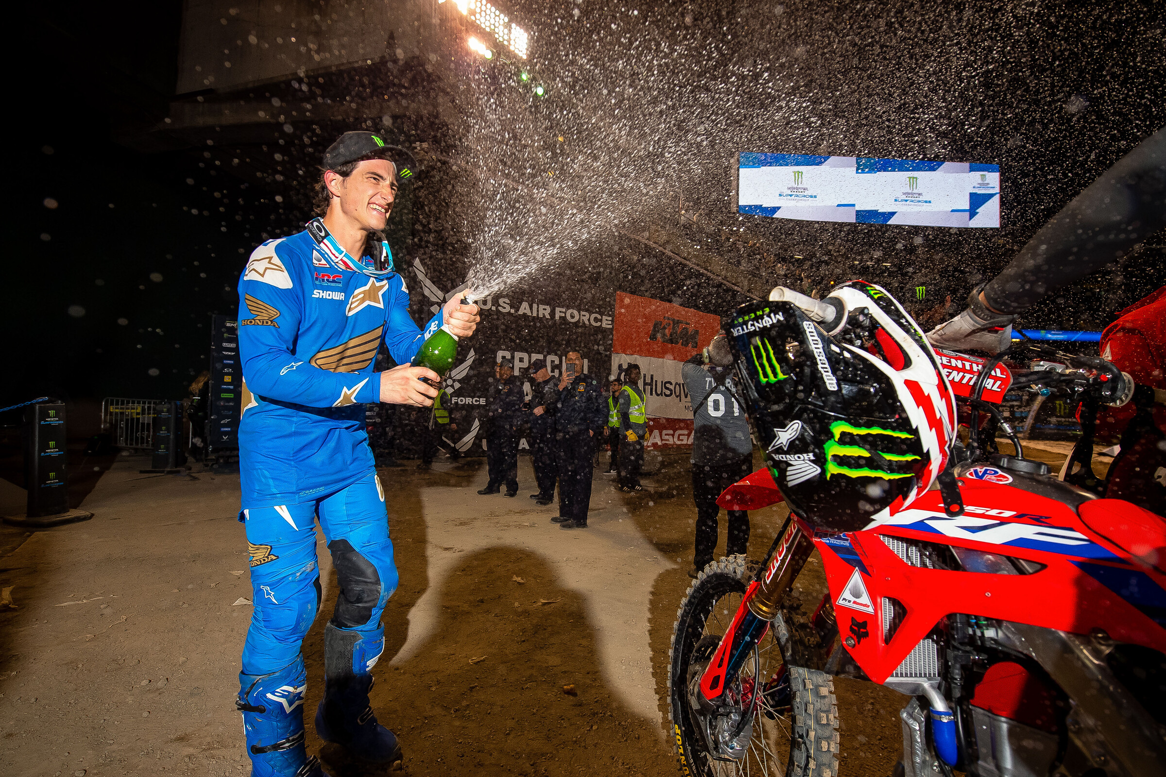 At the sixth event of 2023, Chase Sexton claimed his fifth 450SX podium finish. He sits in a tie for second place with Cooper Webb in the points standings, just 7 points back of Eli Tomac. 