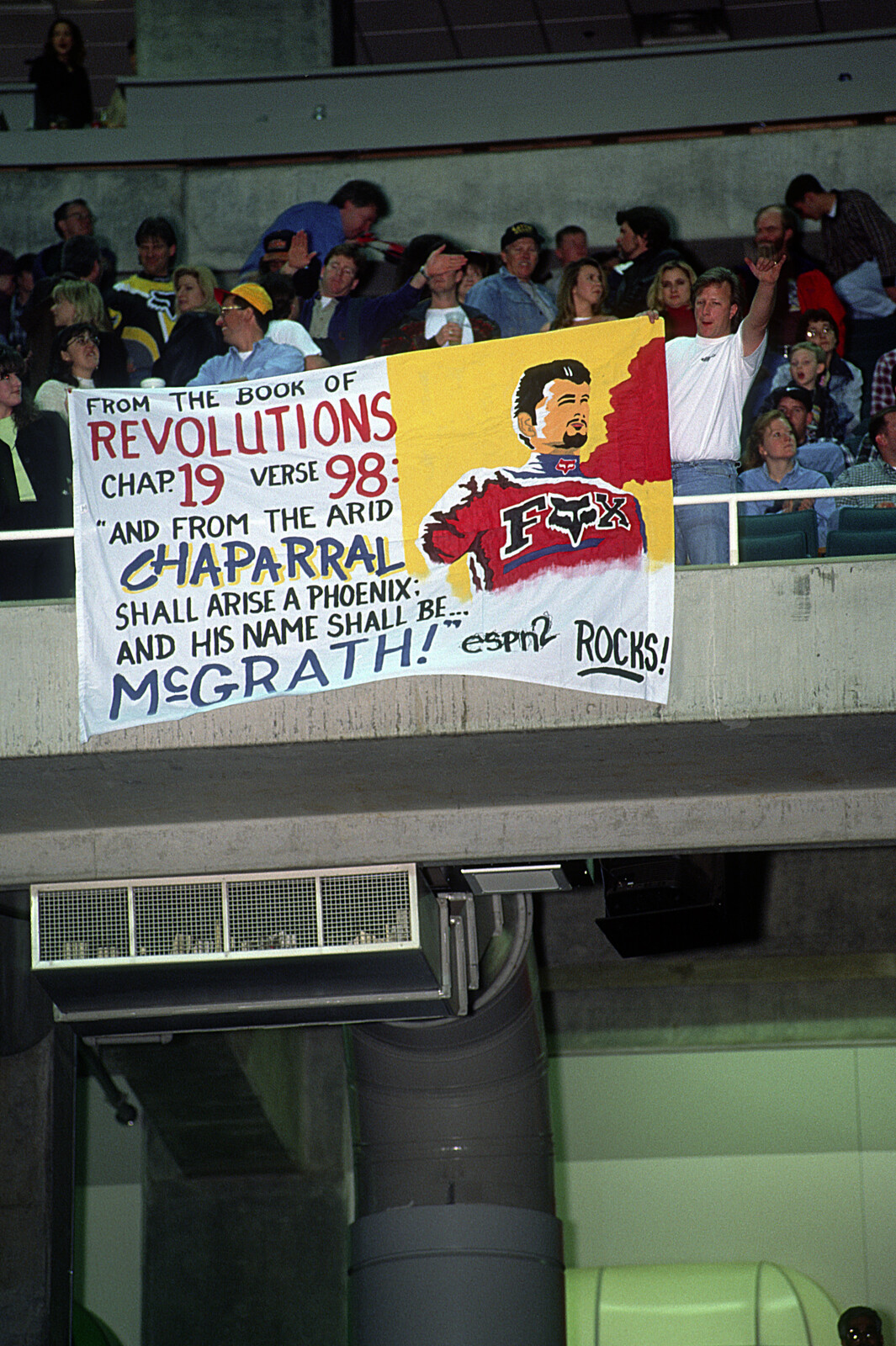 Fans with a McGrath sign.