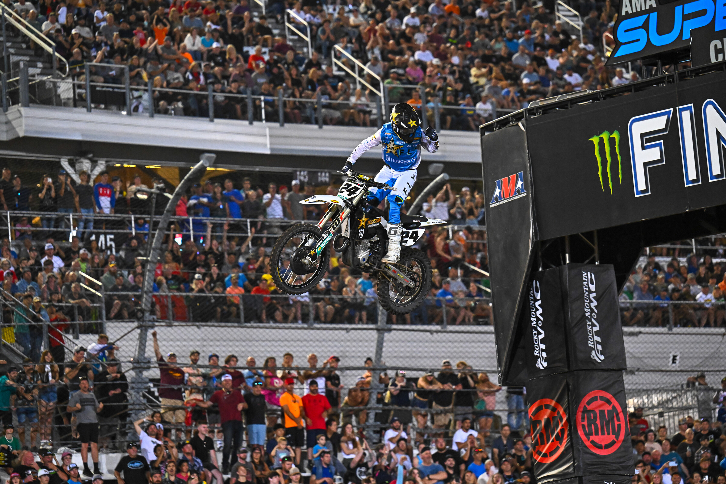 RJ Hampshire claimed the race win in his first ever 450SX heat race. He held off Cooper Webb by just 0.668 seconds at the checkered flag!