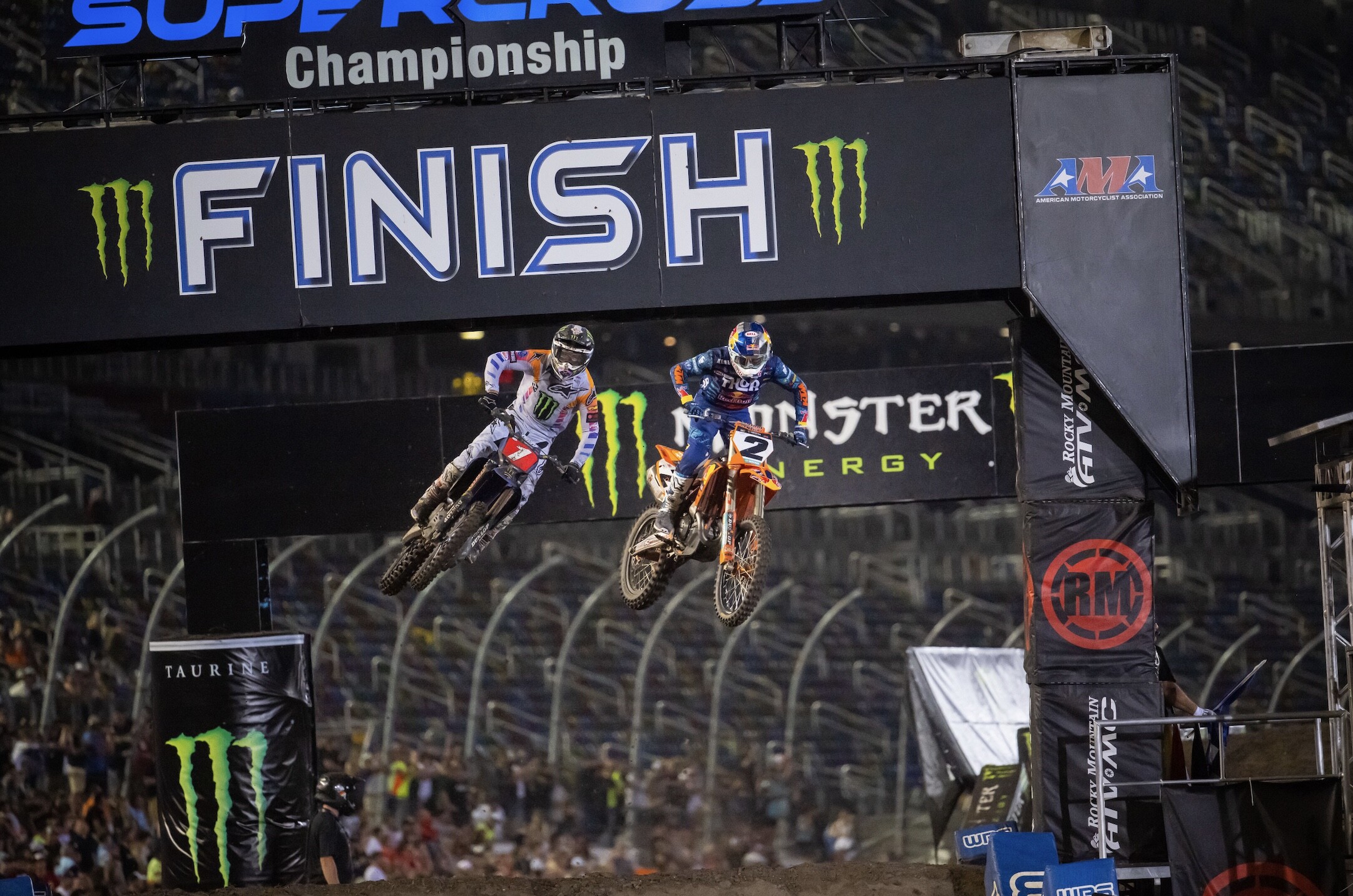 Cooper Webb led Eli Tomac for the first part of the main event. 