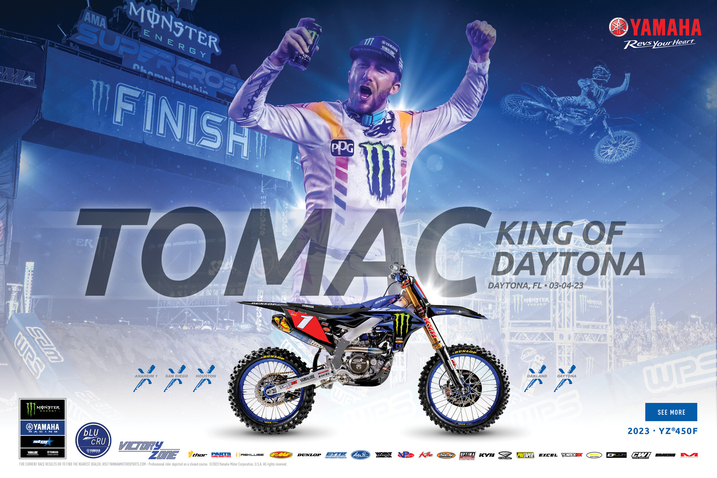 Advertisement: Eli Tomac SX Victory DAYTONA