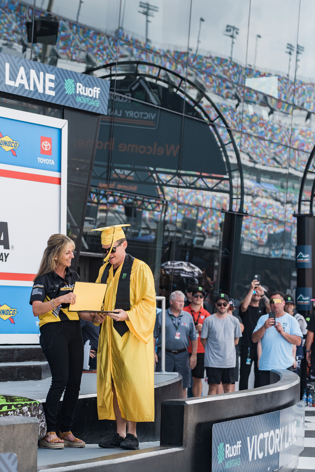 Ricky Carmichael with On Track School's Andrea Leib.