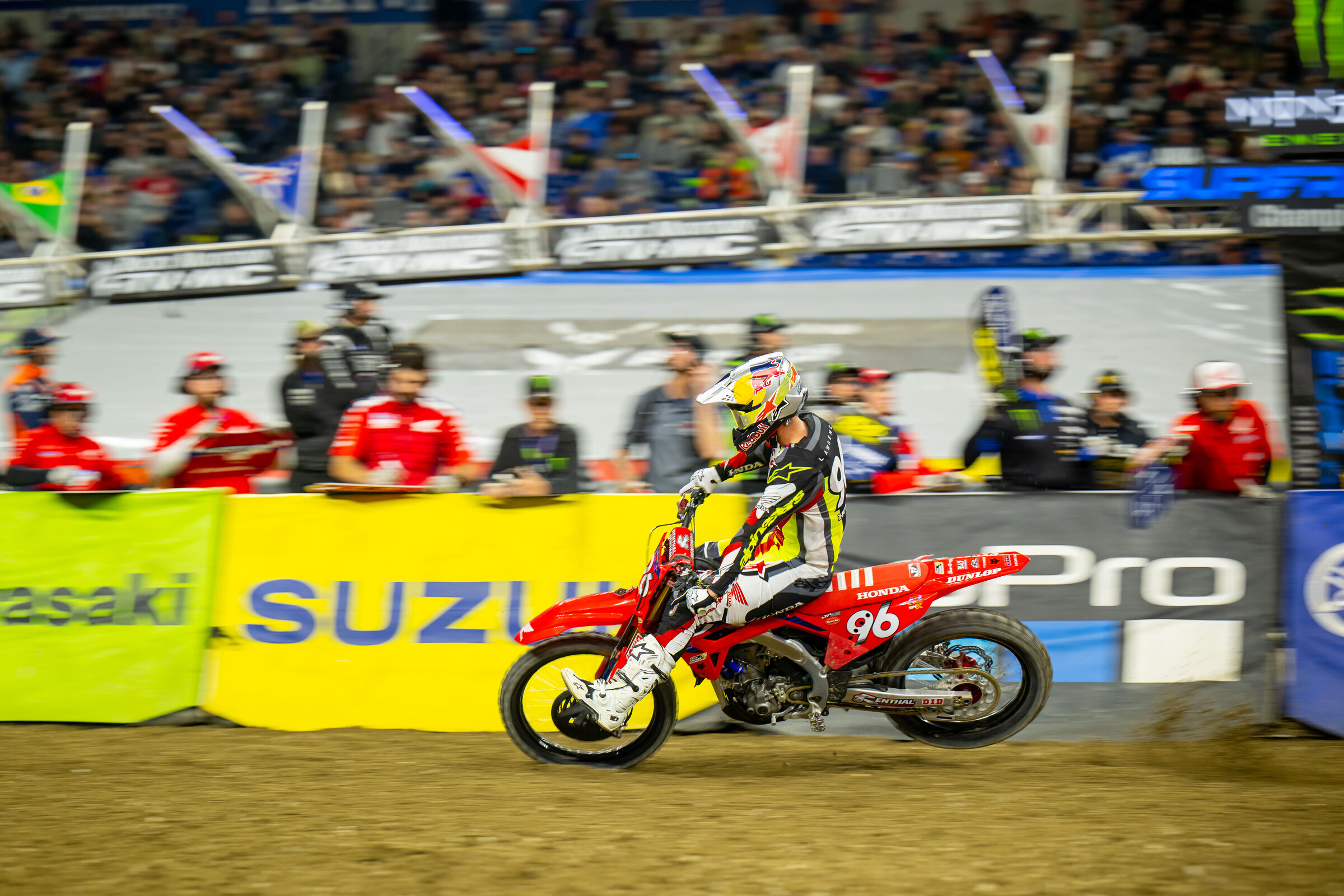 Hunter Lawrence is in control of 250SX East at the halfway mark.