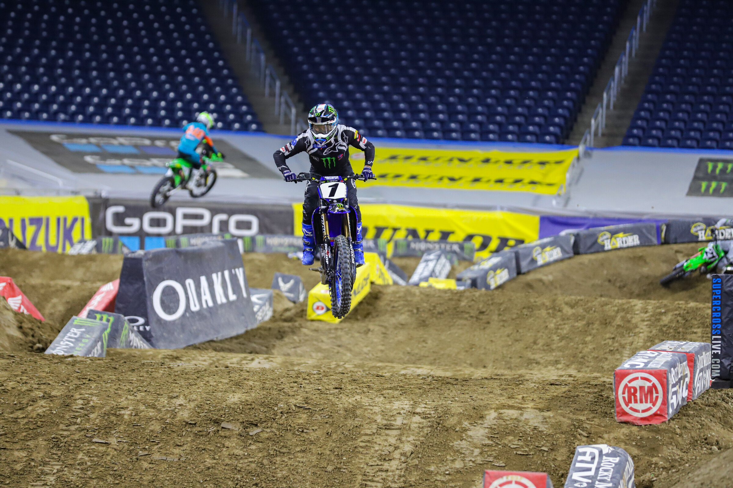 Eli Tomac at the Detroit Supercross press day on Friday.