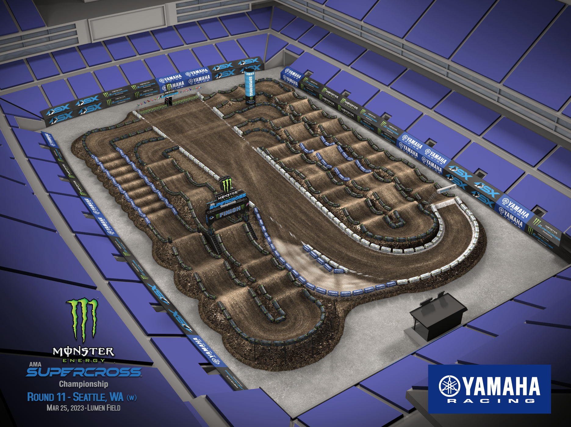 The 2023 Seatle Supercross layout.