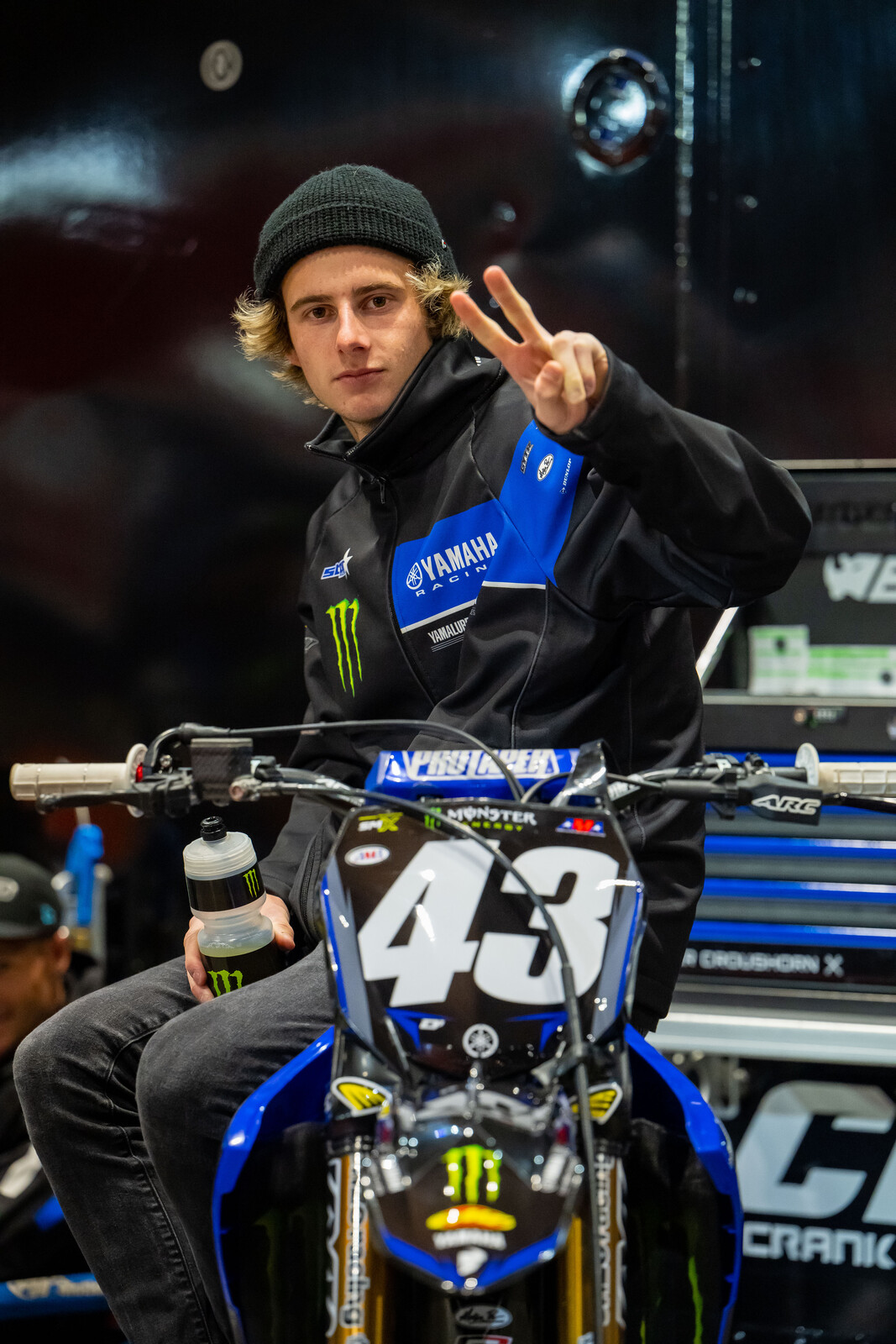 Levi Kitchen won his heat race and took sixth in the 250SX main event.