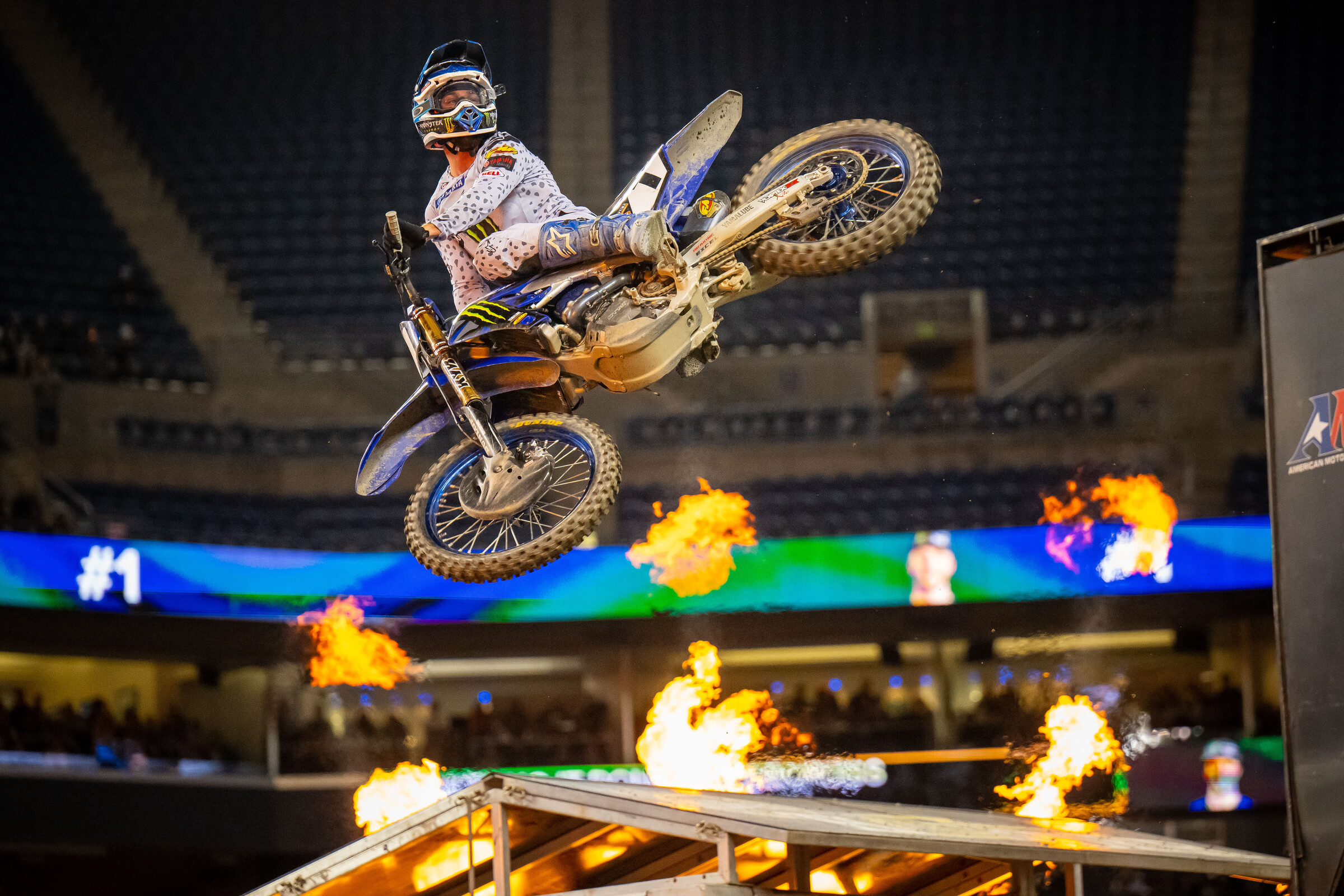 Eli Tomac taking 450SX win #50.