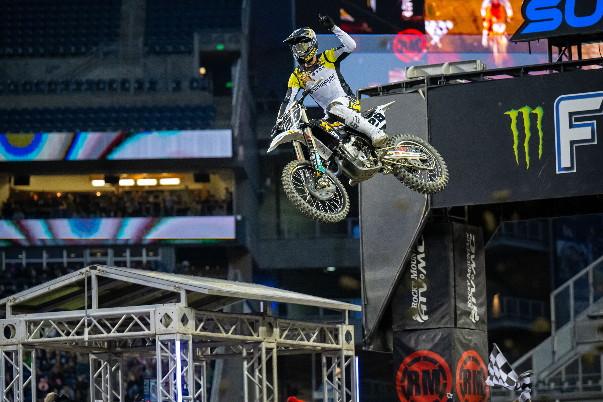 Christian Craig celebrating a win, or thanking Matthes? You decide.