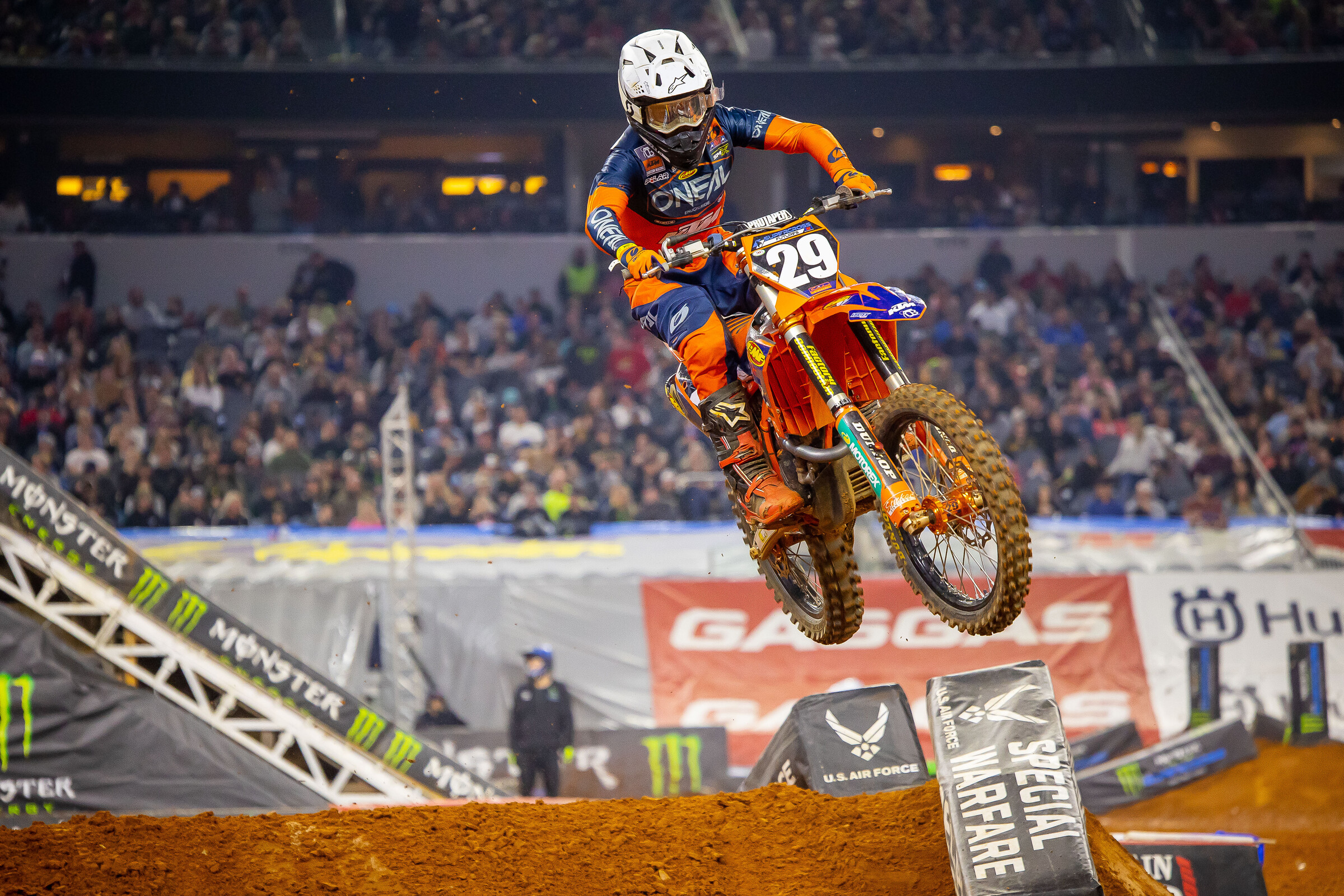 Julien Beaumer at the Arlington Supercross Futures event. He finished fourth that night.