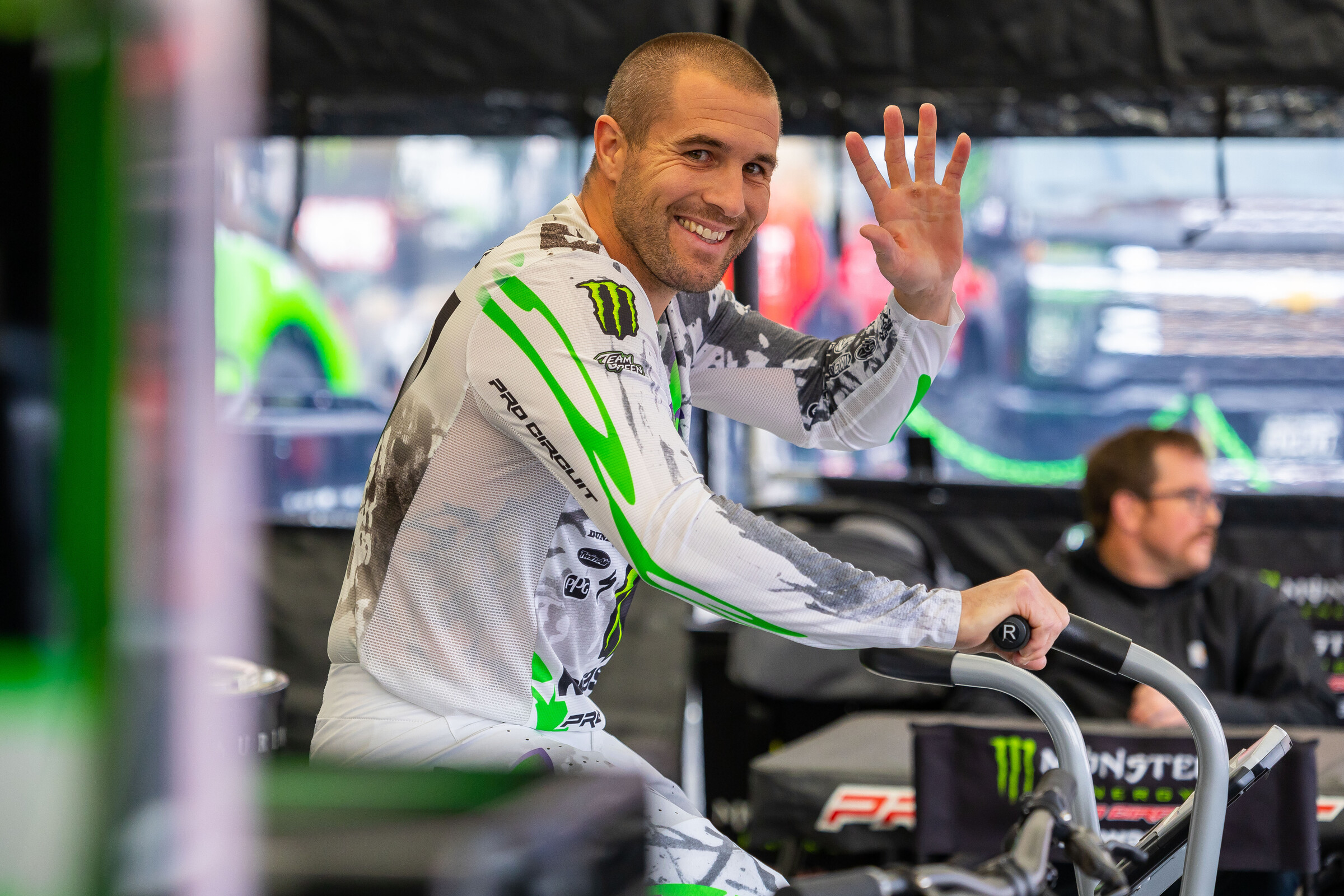 The wily veteran Chris Blose is all smiles under the PC tent. 