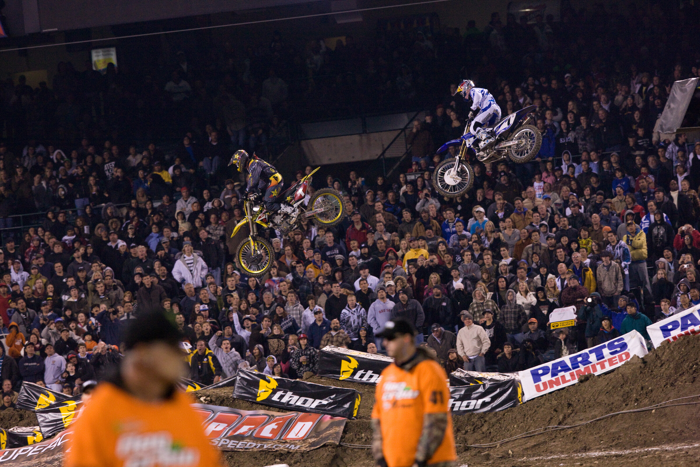Reed and Stewart at the 2009 Anaheim 1 Supercross.