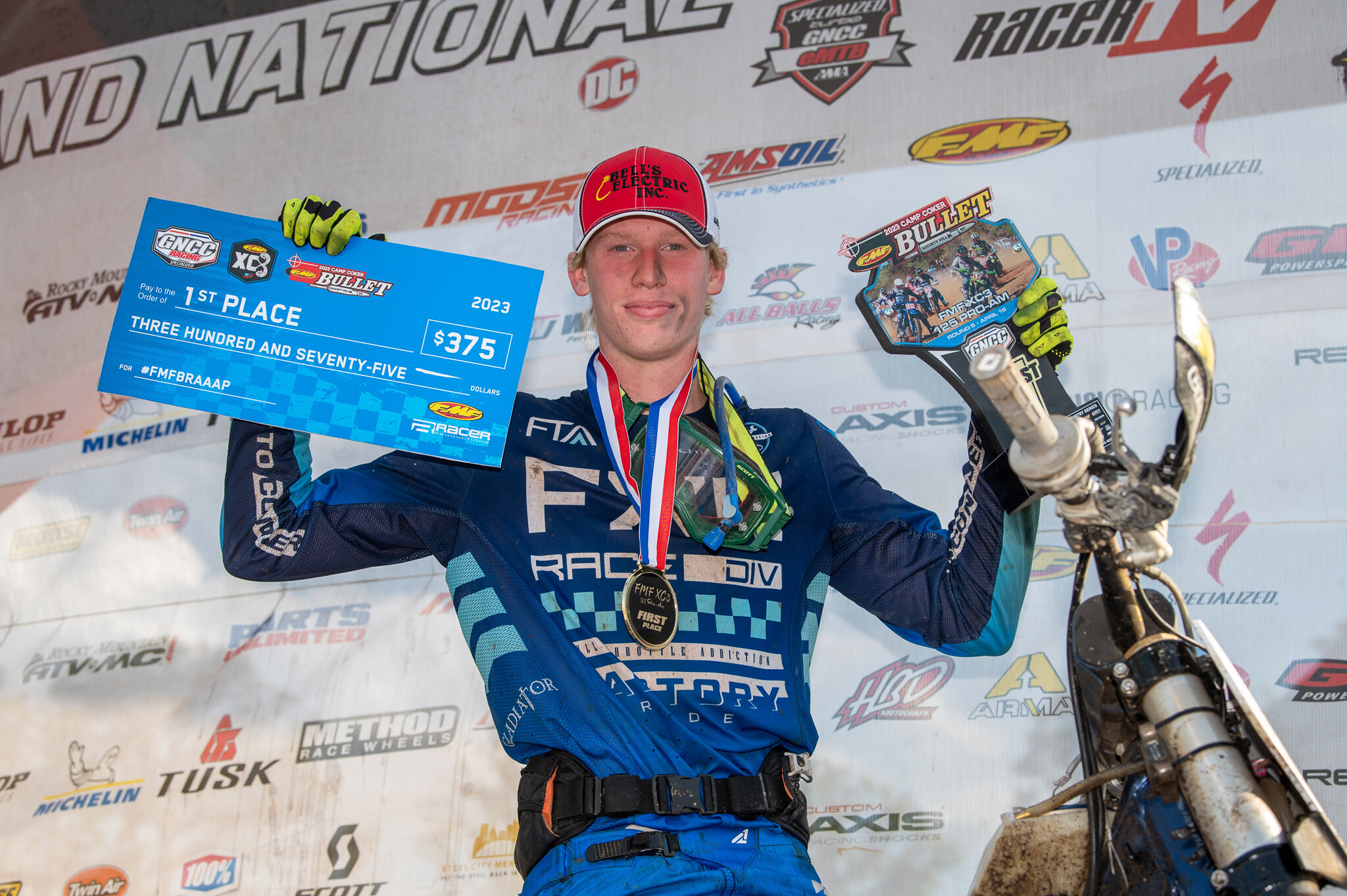 Toby Cleveland (Beaver Creek Cycles/Bells Electric/Wossner Pistons) earned another FMF XC3 125 Pro-Am class win in South Carolina.