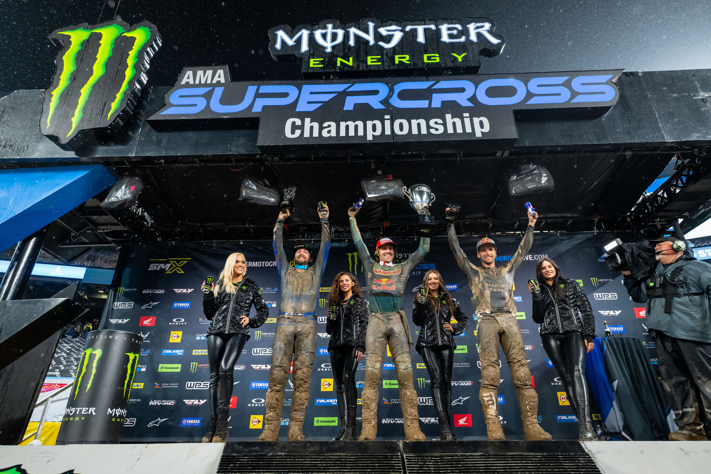 The 450SX main event podium.