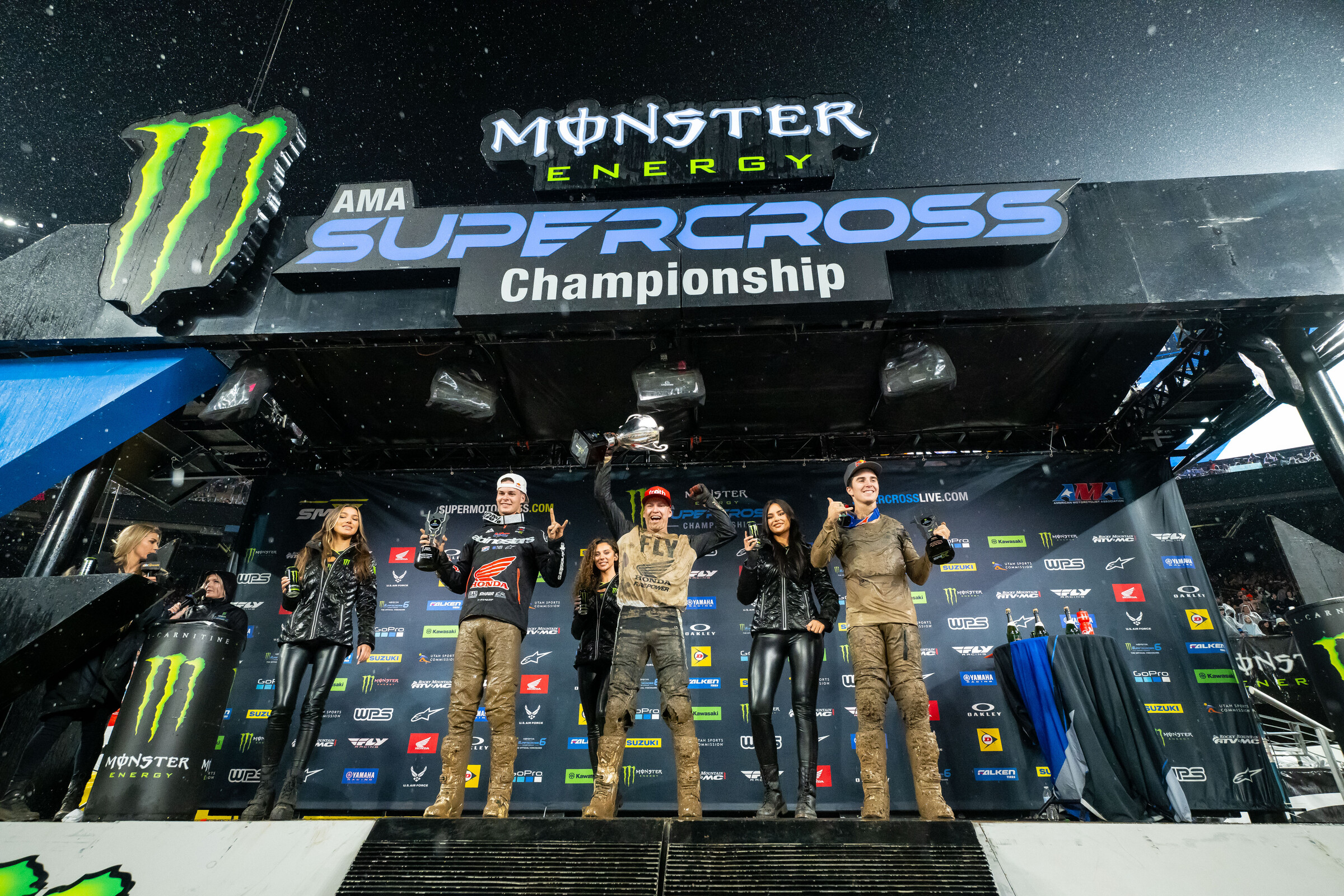 The 250SX East/West Showdown main event podium.