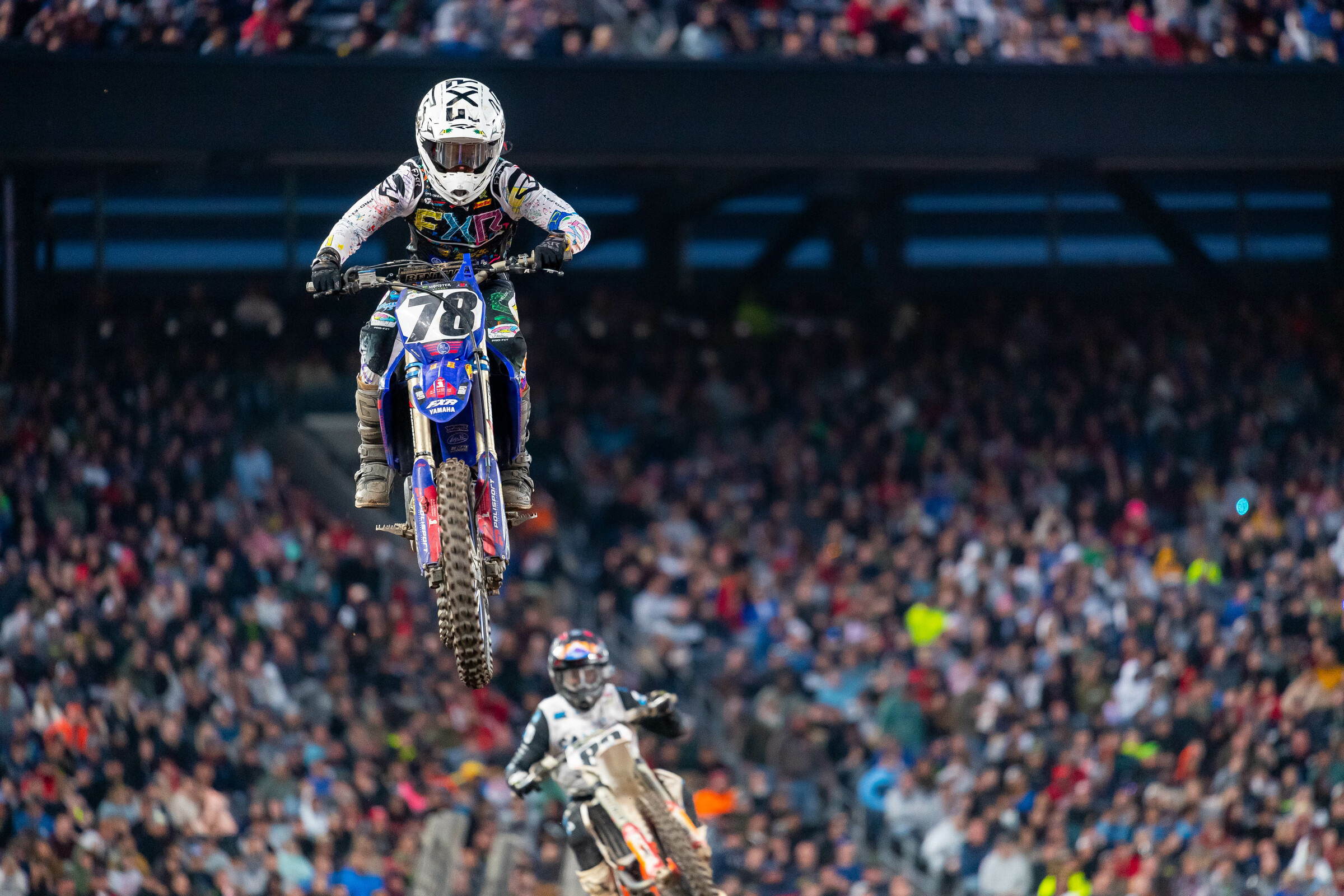 Grant Harlan during the night show, but before the rain came ahead of the main events.