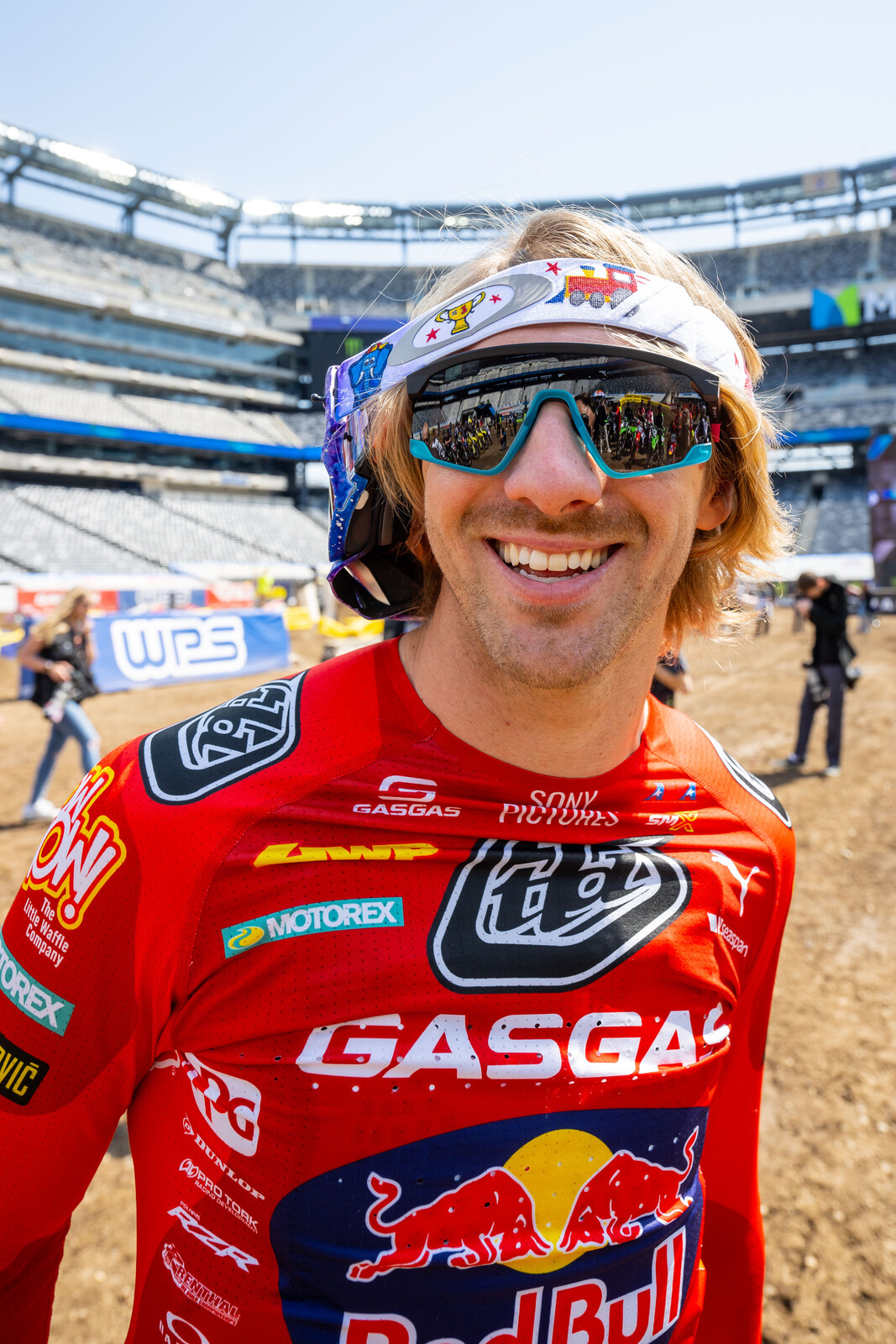Barcia's in his goggles
