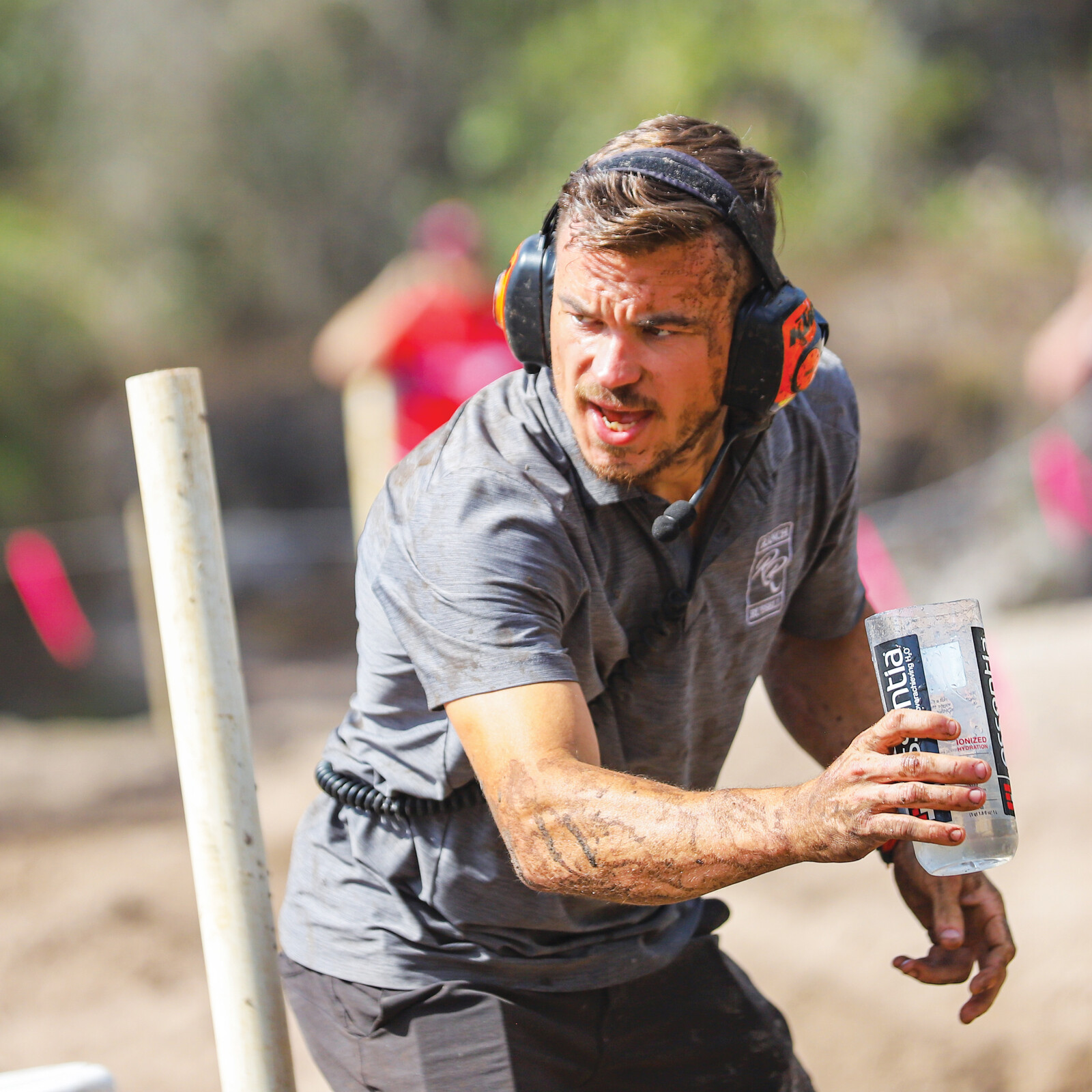 The GNCC GOAT Kailub Russell serving mid-race refreshments at Wild Boar.