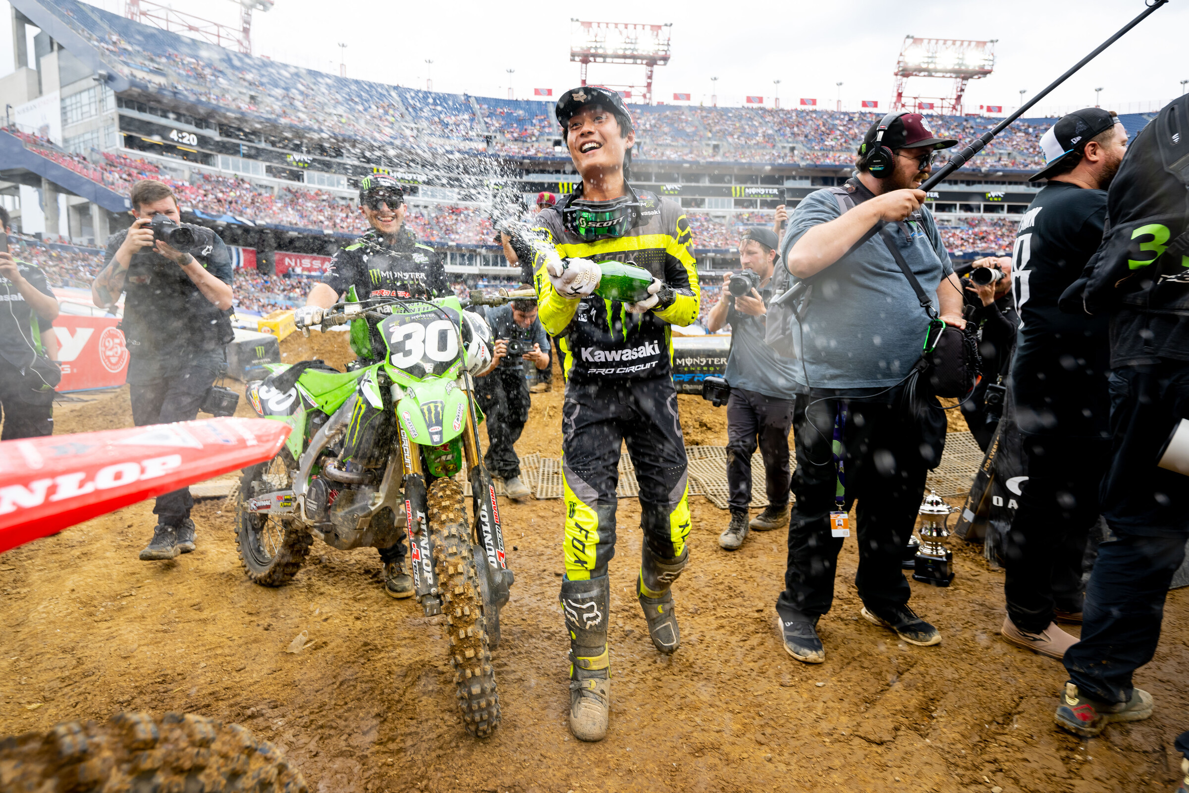 Jo Shimoda got back on the box in Nashville following a broken collarbone earlier in the season.