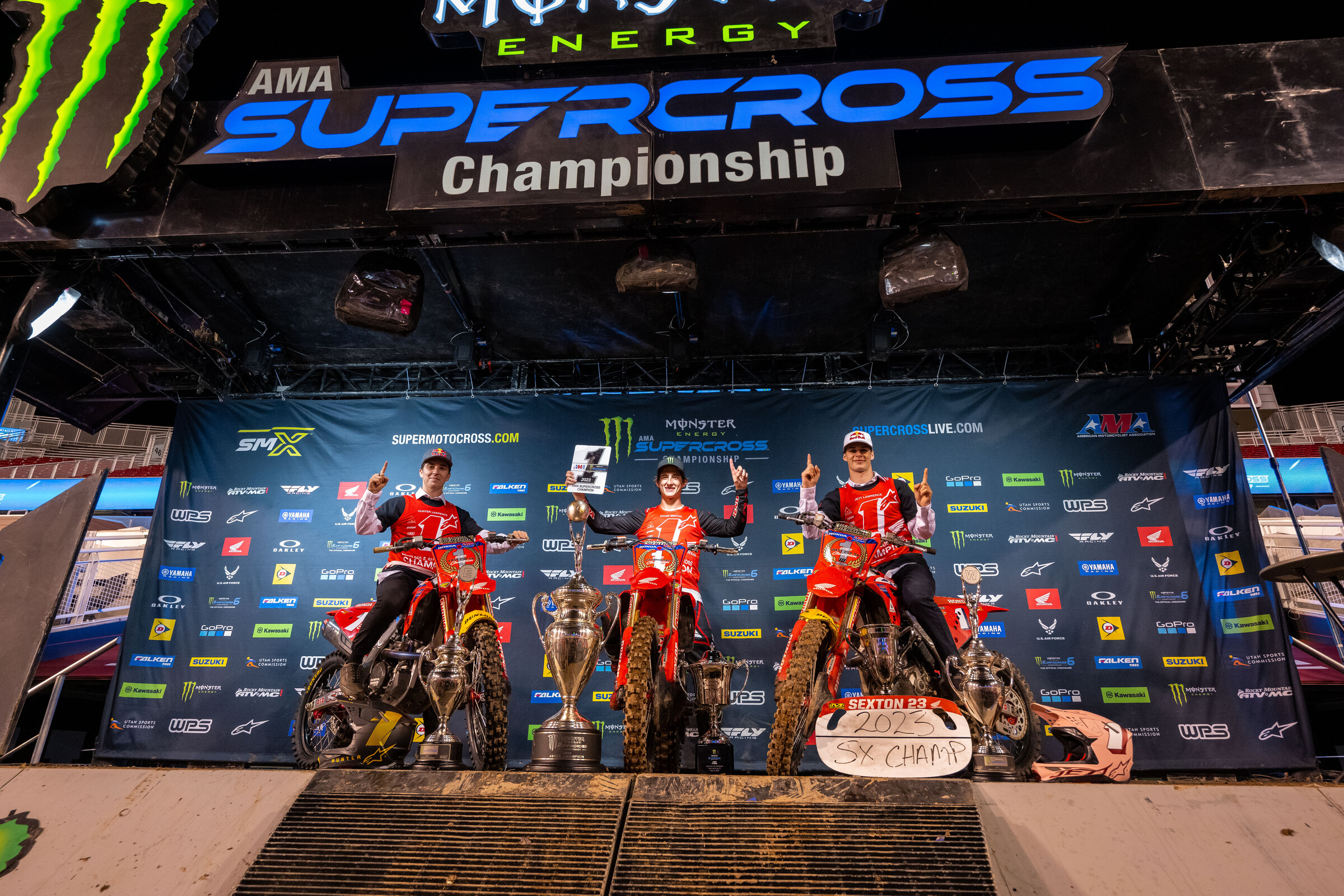 Hunter Lawrence, Chase Sexton, and Jett Lawrence.