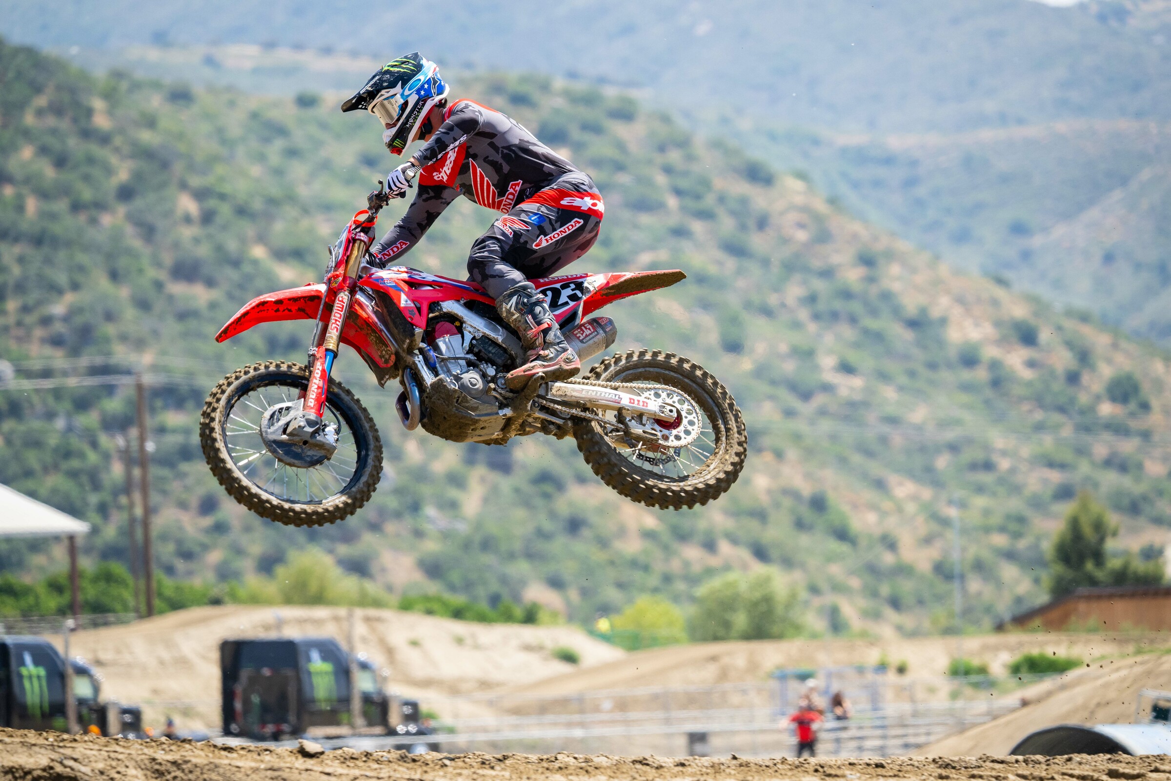 Chase Sexton at the Thursday media riding day session ahead of the Pro Motocross opener.