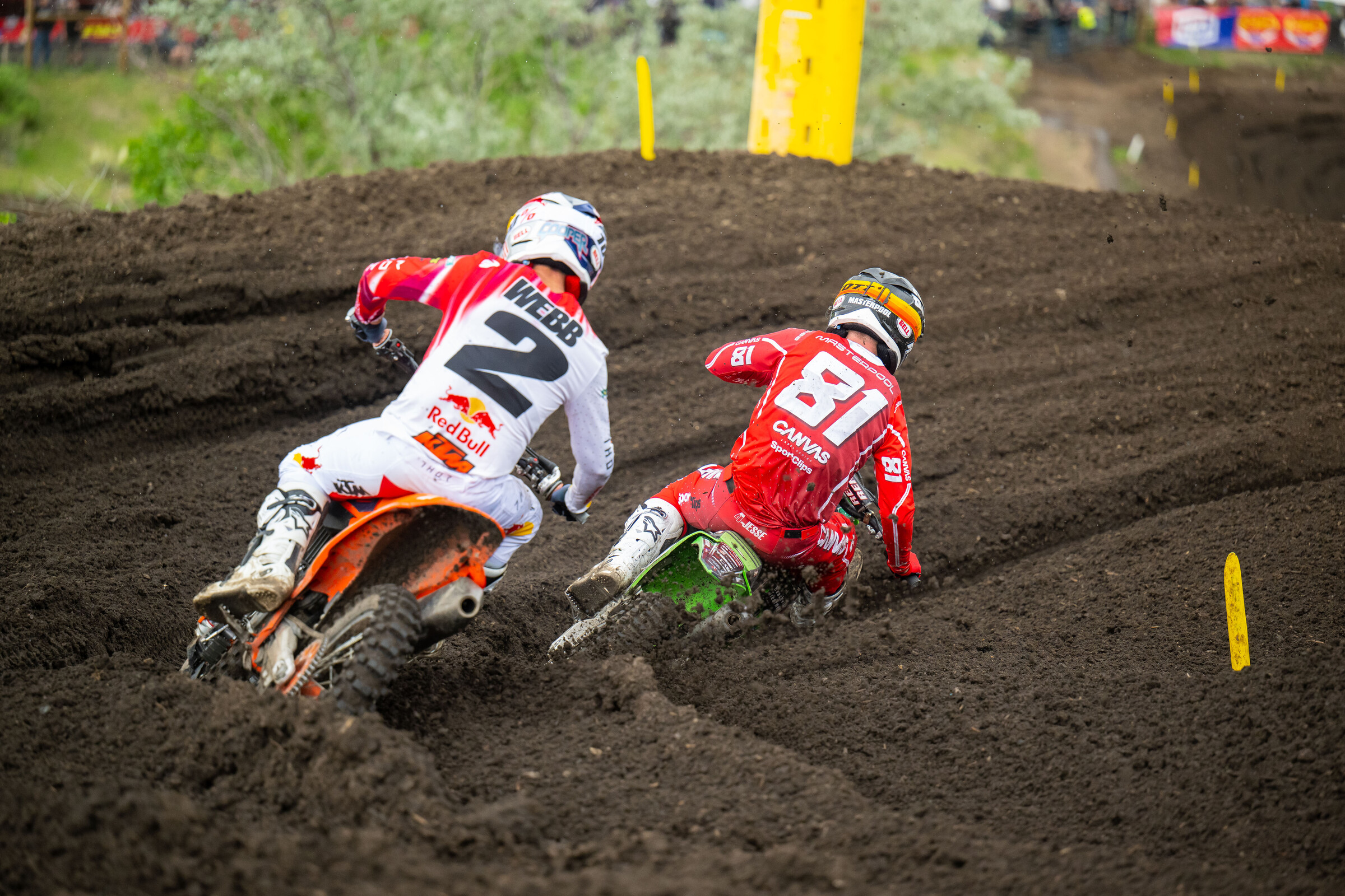 Ty Masterpool battles with Cooper Webb.