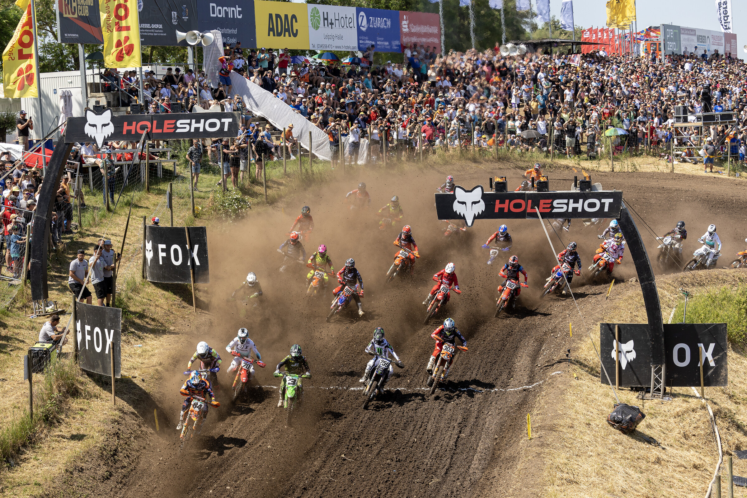 The start of the first MXGP moto in Germany.