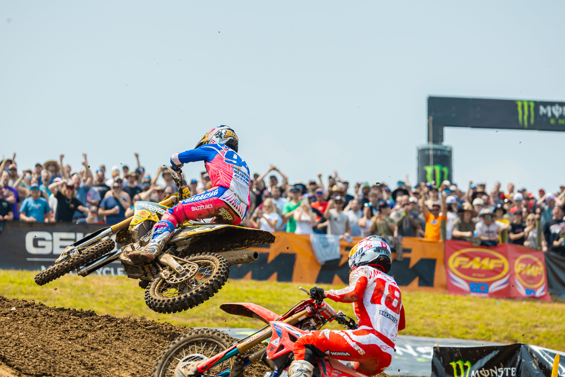 Ken Roczen made his debut in the 2023 season of AMA Pro Motocross at High Point and took second overall.