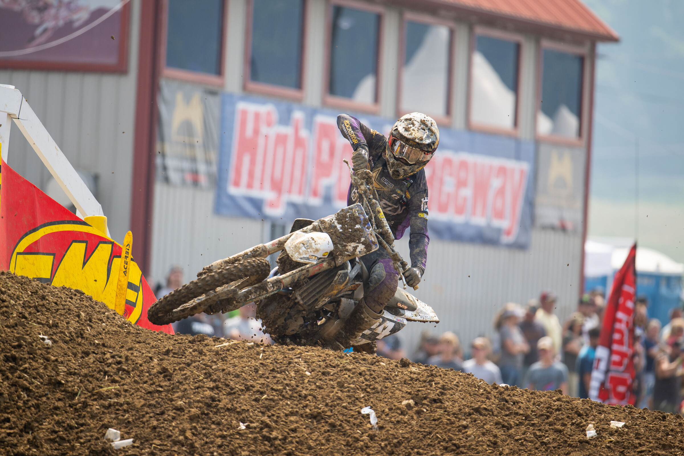 RJ Hampshire won the first moto at High Point after battling with Haiden Deegan.