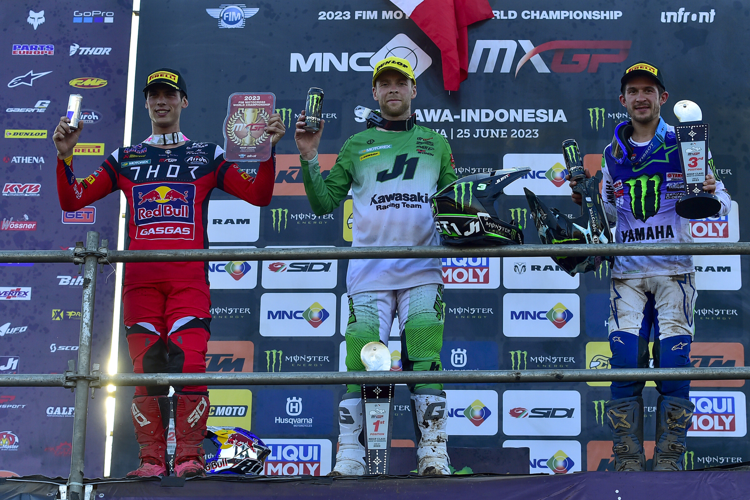 The MXGP overall podium.