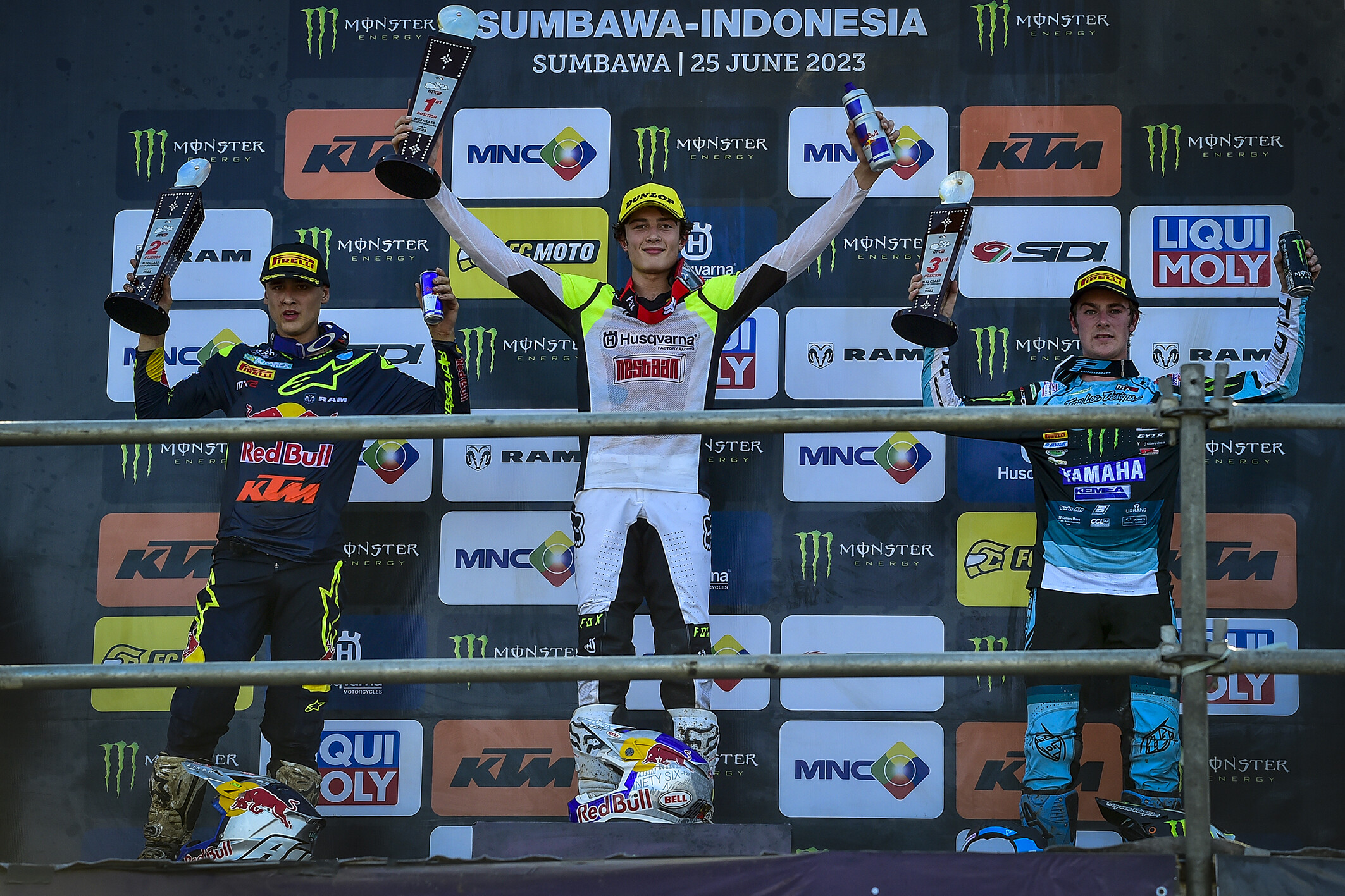 The MX2 overall podium.
