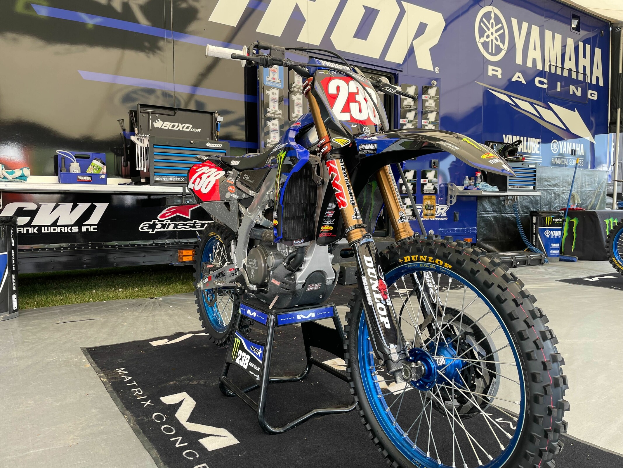 Deegen's bike at the Spring Creek National on Friday.
