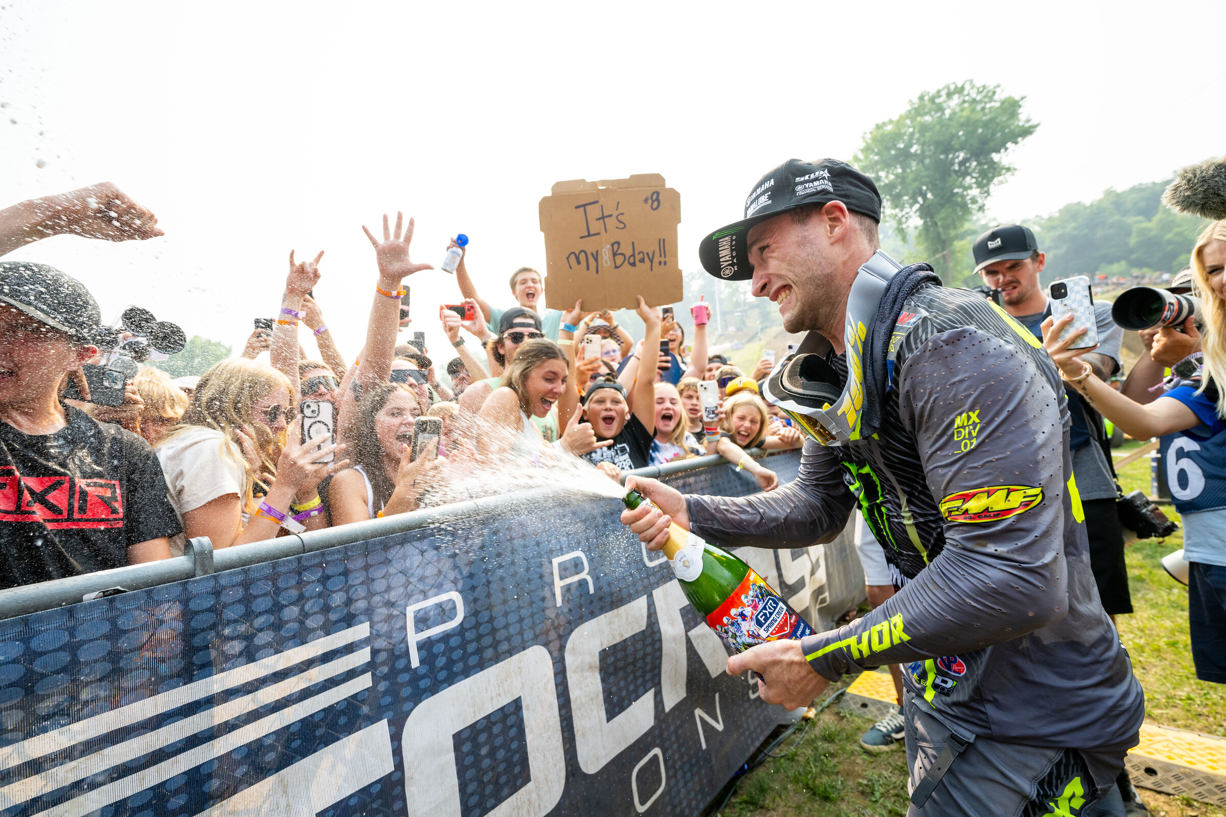 Justin Cooper after his moto two win.